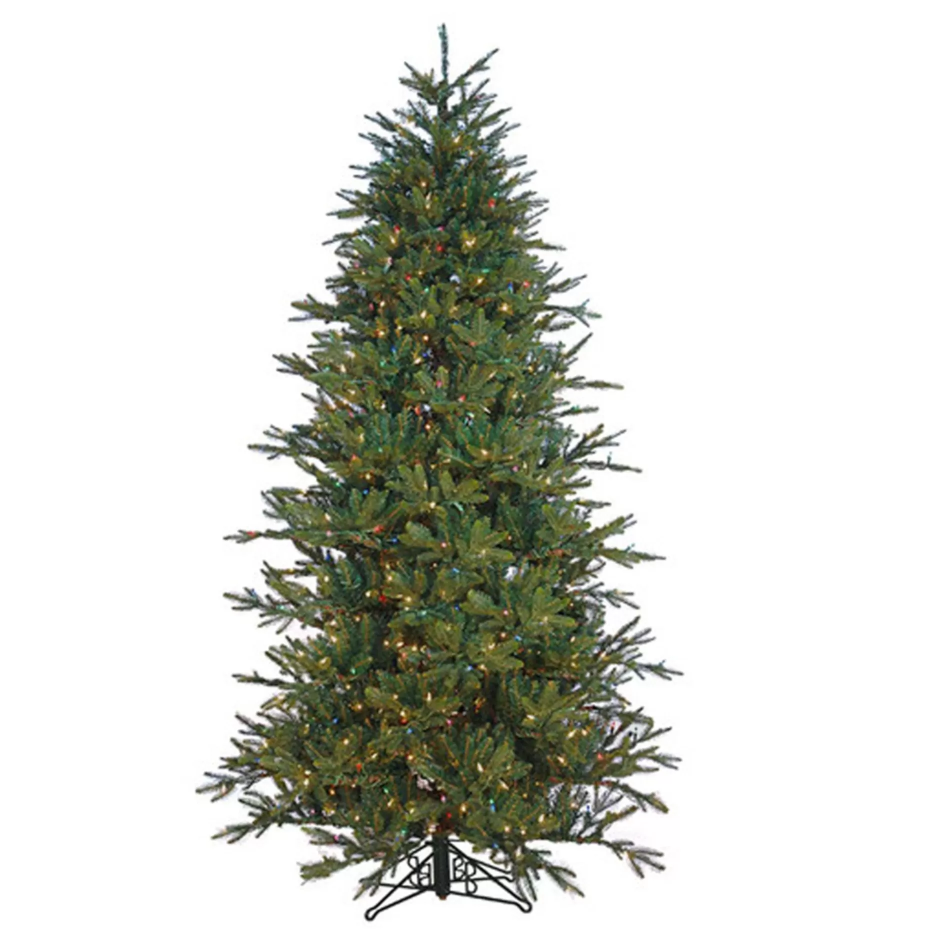 Fashion 7.5' Pre-Lit Slim Alaskan Deluxe Artificial Christmas Tree, Warm White Led Lights Pre-Lit