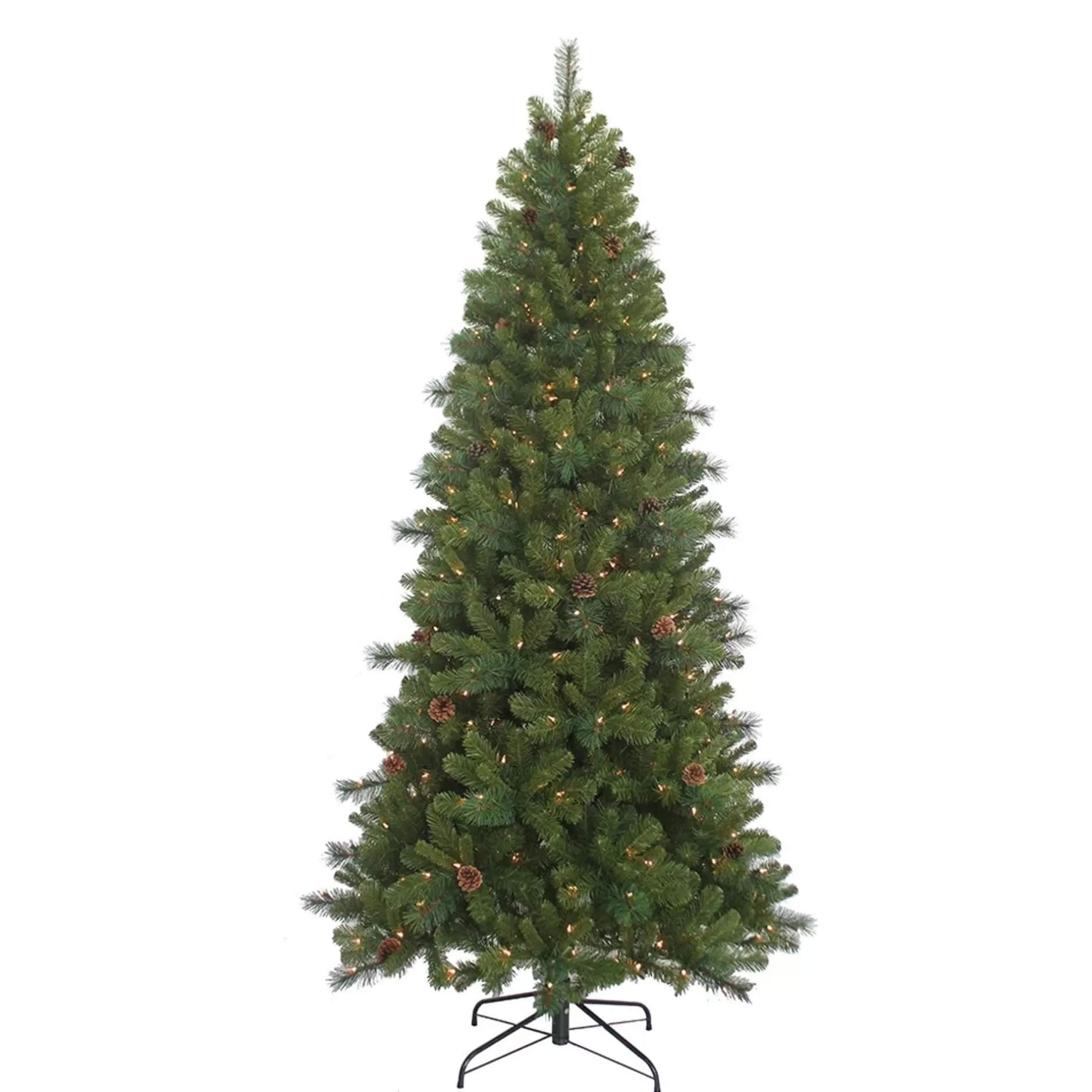 Fashion 7.5' Pre-Lit Slim Burlington Spruce Artificial Christmas Tree, Clear Lights Colorful