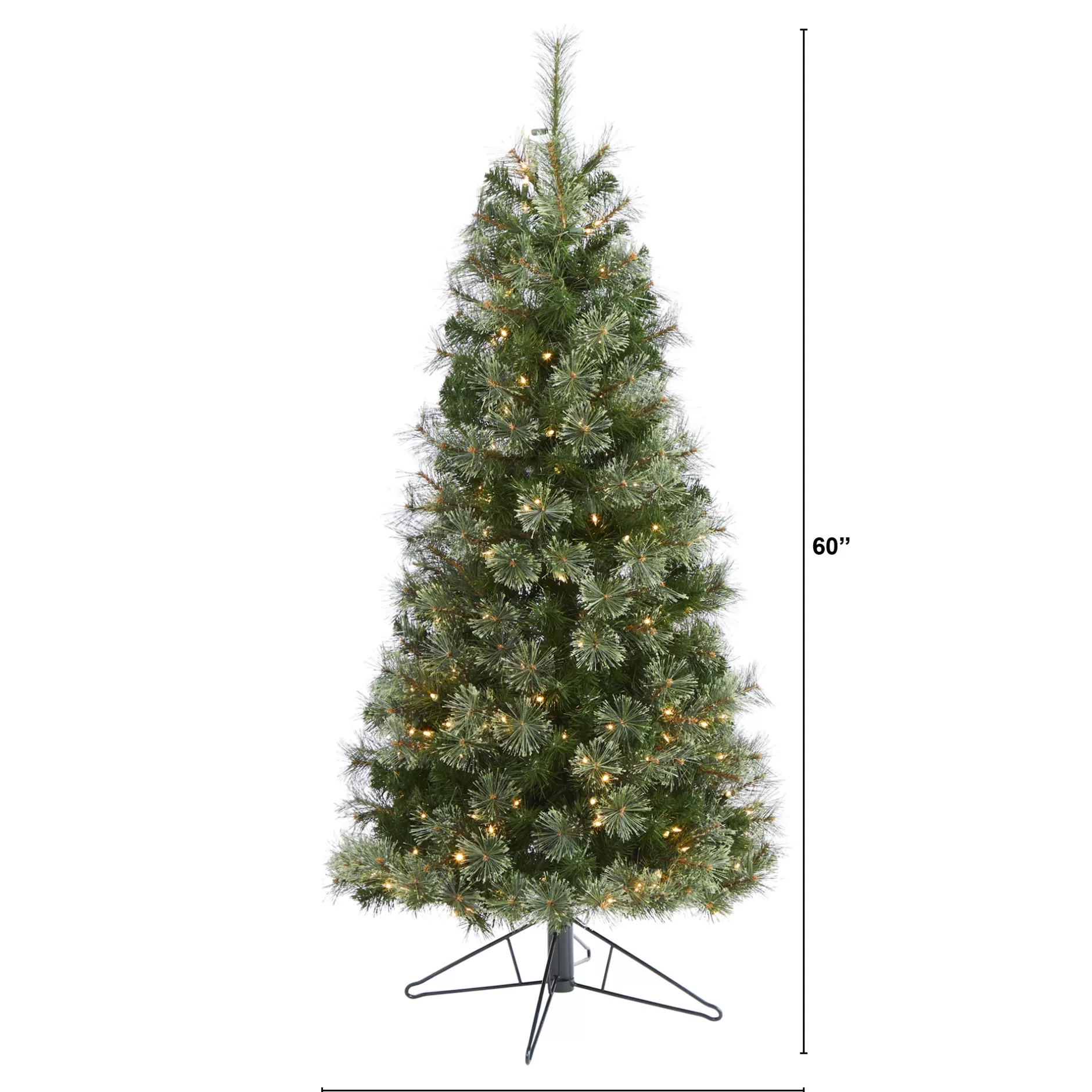 Best 5' Pre-Lit Slim Cashmere Pine Artificial Christmas Tree, Warm Clear Led Lights Pre-Lit