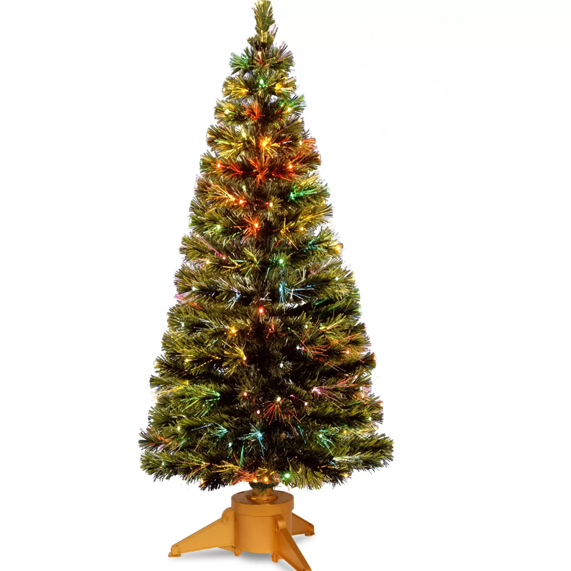 Cheap 6' Pre-Lit Slim Fiber-Optic Artificial Christmas Tree - Multicolor Led Lights Pre-Lit