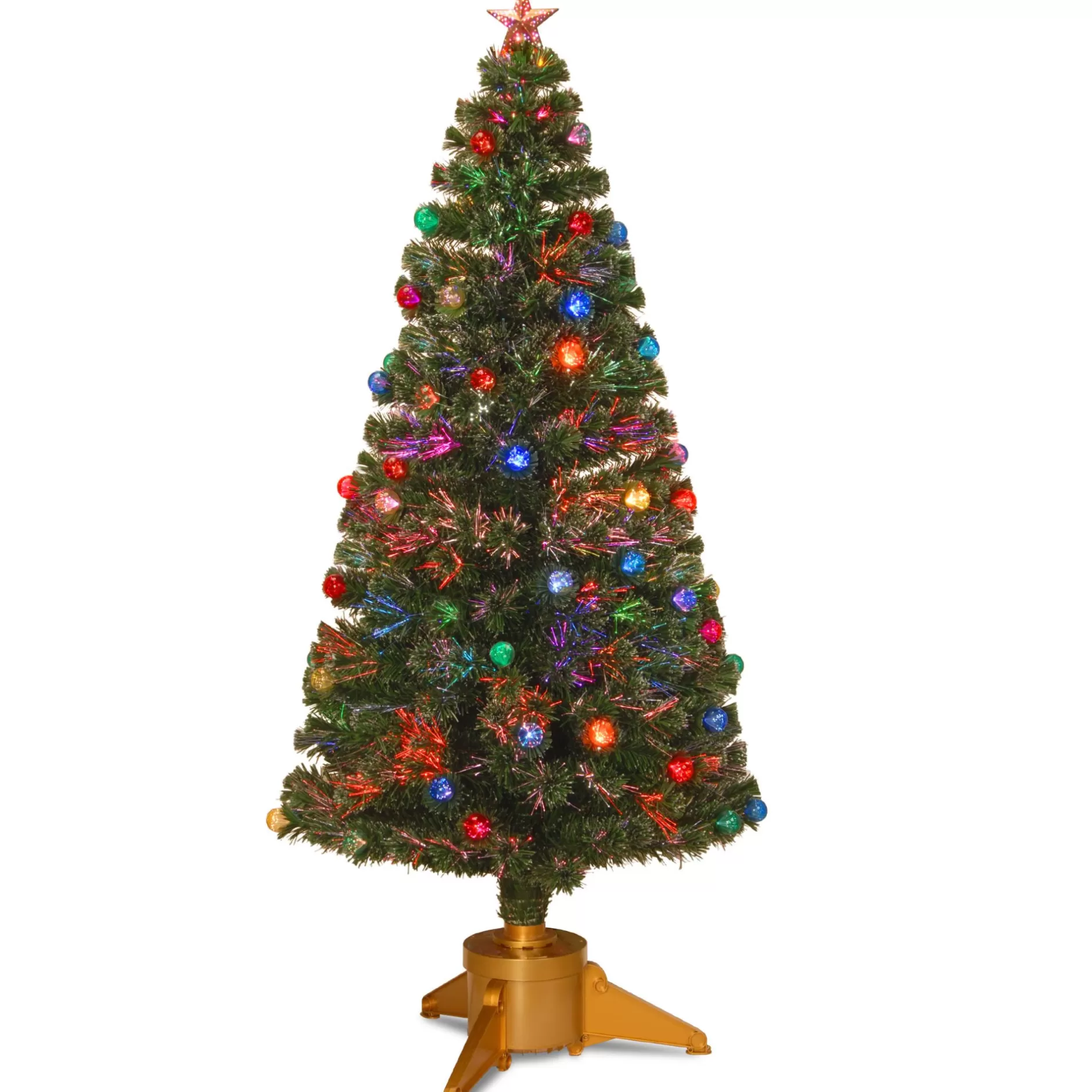Fashion 6' Pre-Lit Slim Fiber-Optic Artificial Fireworks Ornamented Christmas Tree - Multicolor Led Lights Pre-Lit