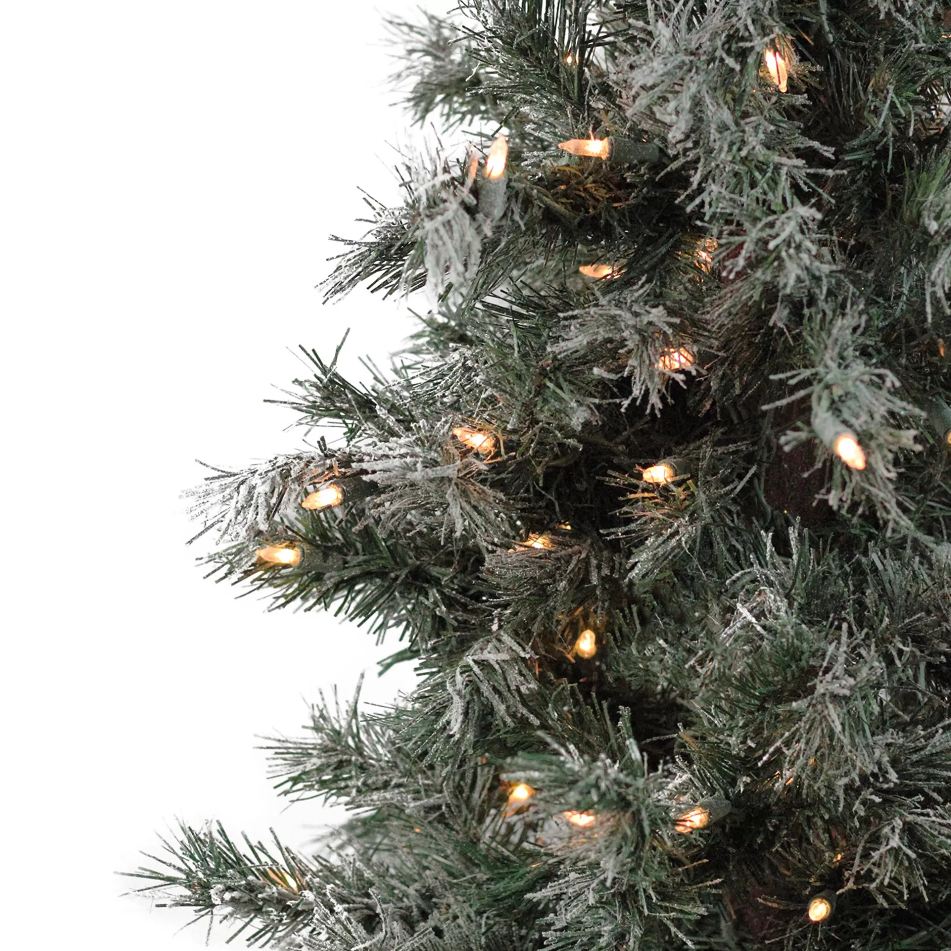 Best 5' Pre-Lit Slim Frosted And Glittered Woodland Alpine Artificial Christmas Tree - Clear Lights - 31733901 Pre-Lit