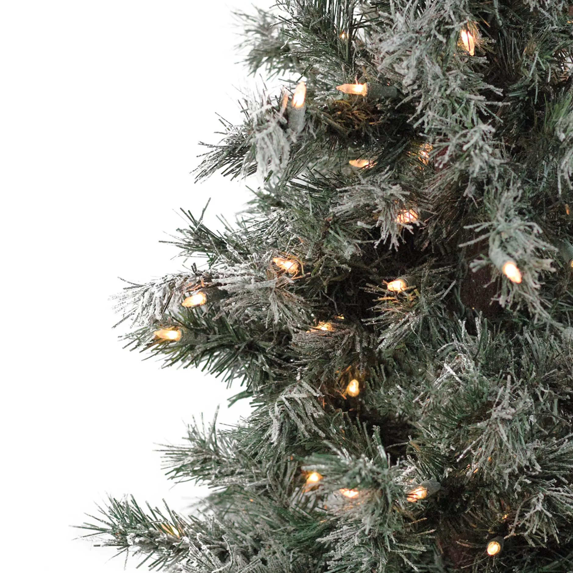 Best Sale 6' Pre-Lit Slim Frosted And Glittered Woodland Alpine Artificial Christmas Tree - Clear Lights - 30871437 Pre-Lit