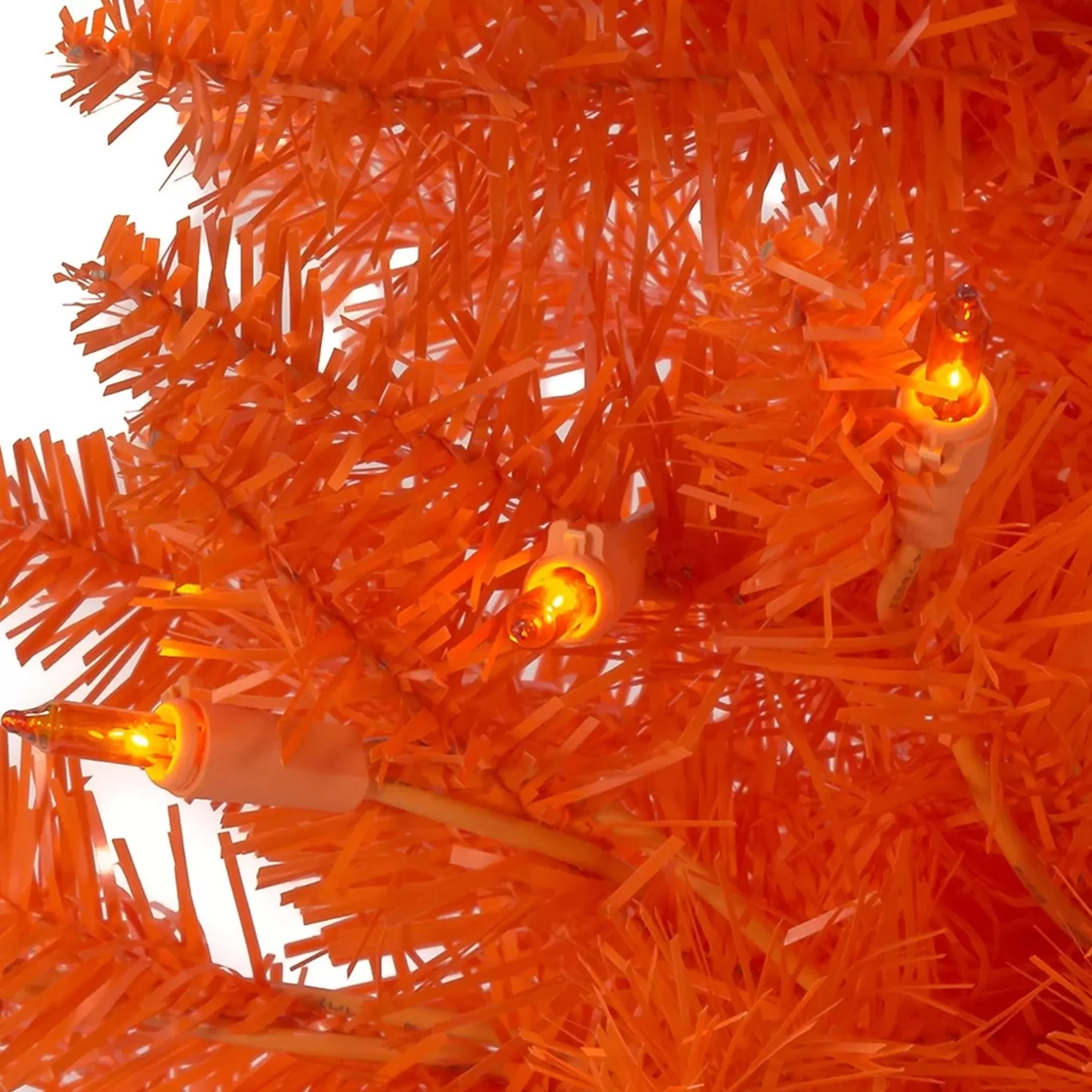 Hot 3' Pre-Lit Slim Orange Artificial Christmas Tree, Incandescent Lights Pre-Lit