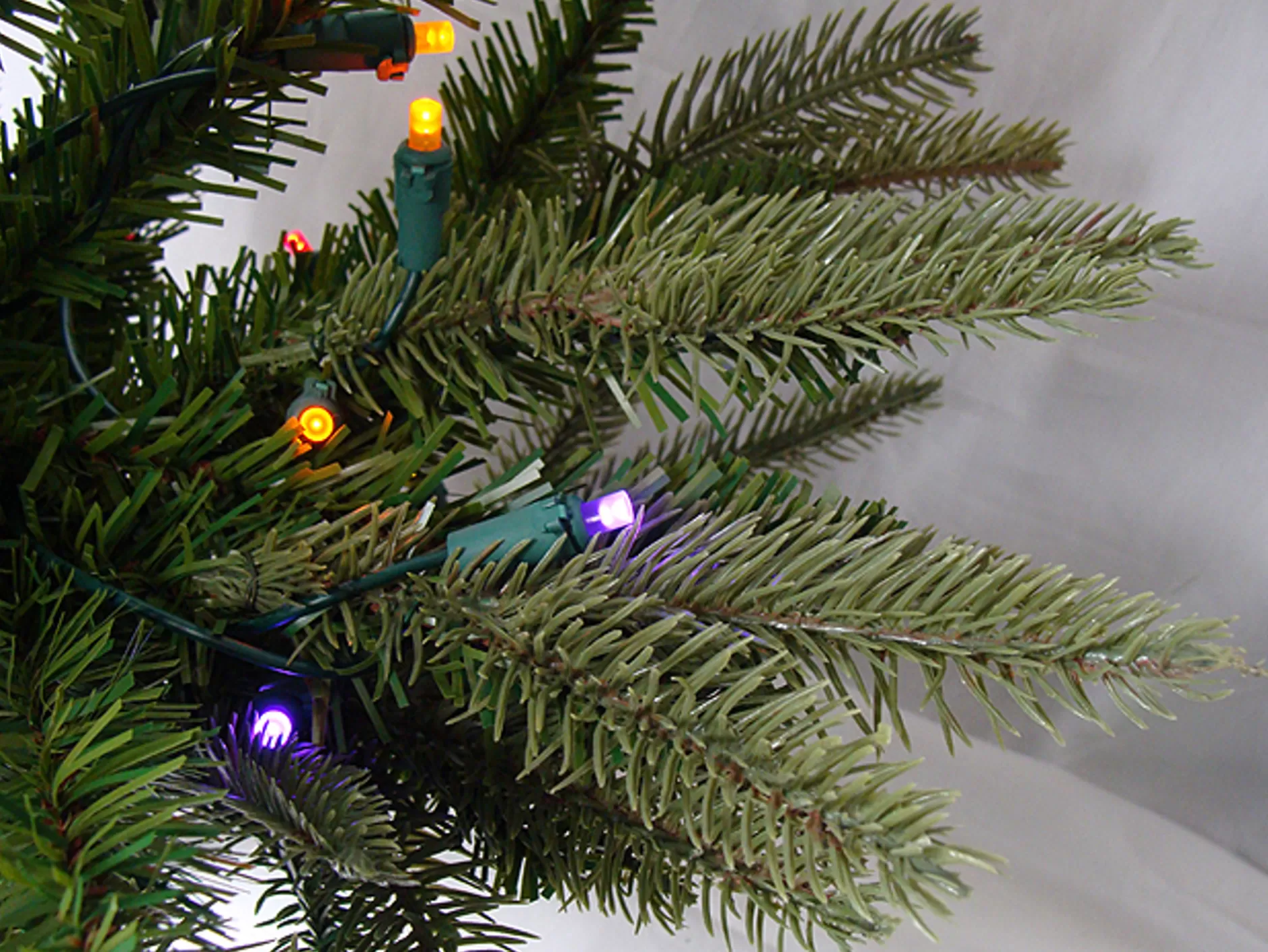 Shop 9' Pre-Lit Slim Palisade Artificial Christmas Tree - Multi-Color Led Lights Flocked