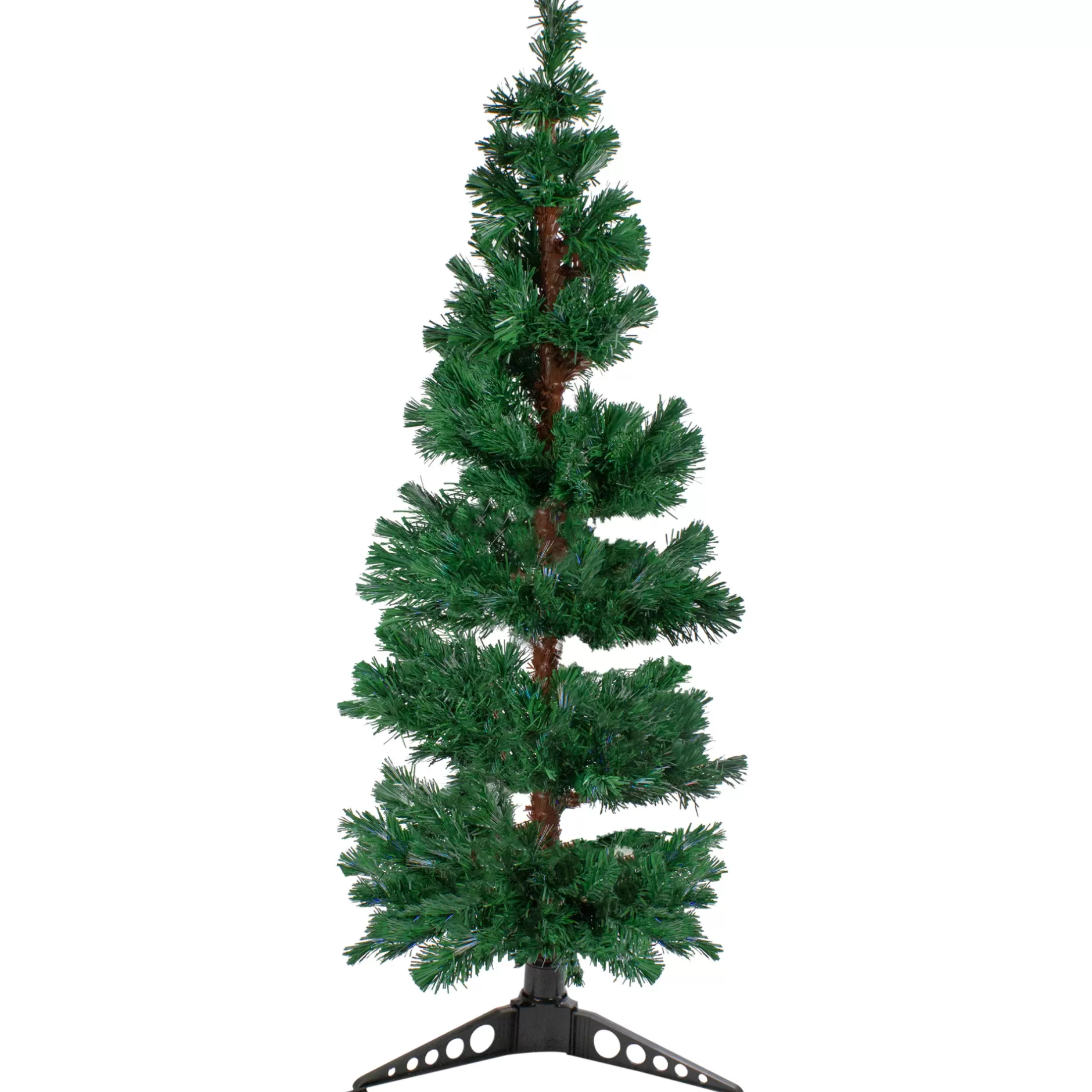 Shop 5' Pre-Lit Slim Pine Spiral Artificial Christmas Tree - Multicolor Fiber Optic Lights Fiber Optic