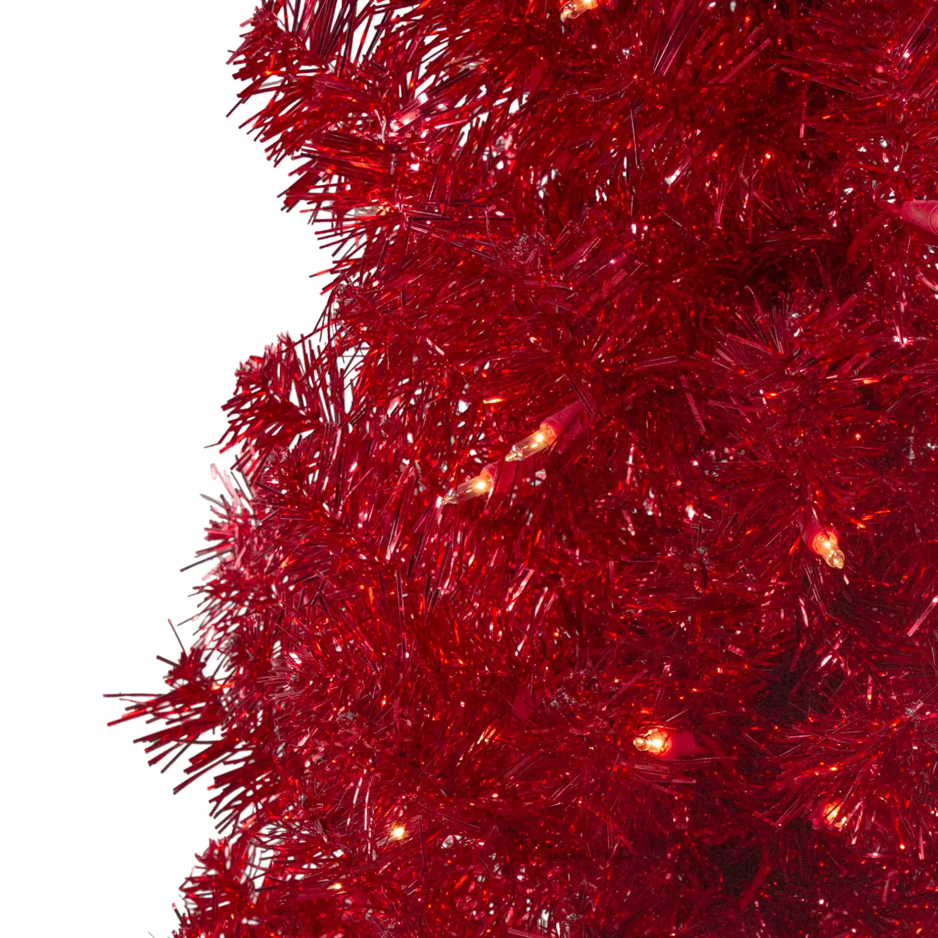 Hot 4' Pre-Lit Slim Red Artificial Christmas Tree - Clear Lights Colorful