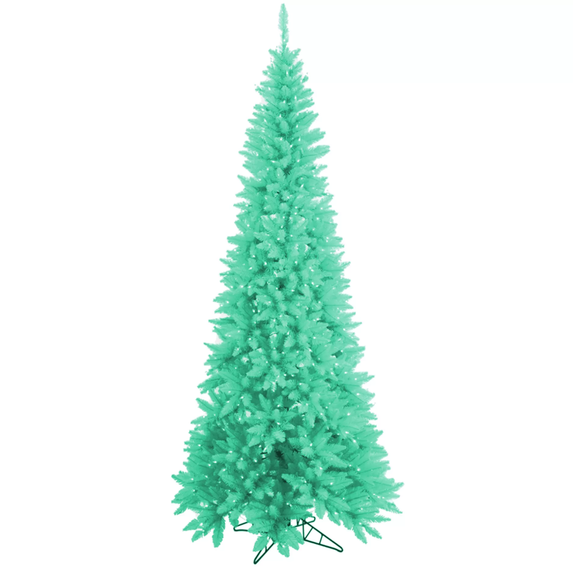 Hot 9' Pre-Lit Slim Seafoam Green Ashley Spruce Christmas Tree - Clear And Green Lights Colorful
