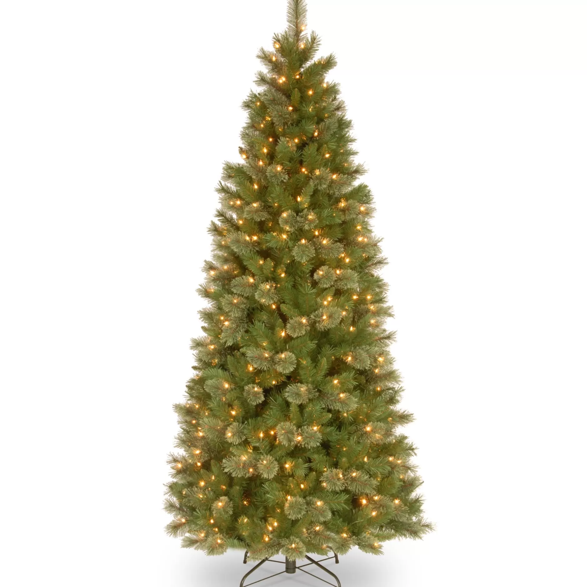 Outlet 7' Pre-Lit Slim Tacoma Pine Artificial Christmas Tree - Clear Lights Pre-Lit