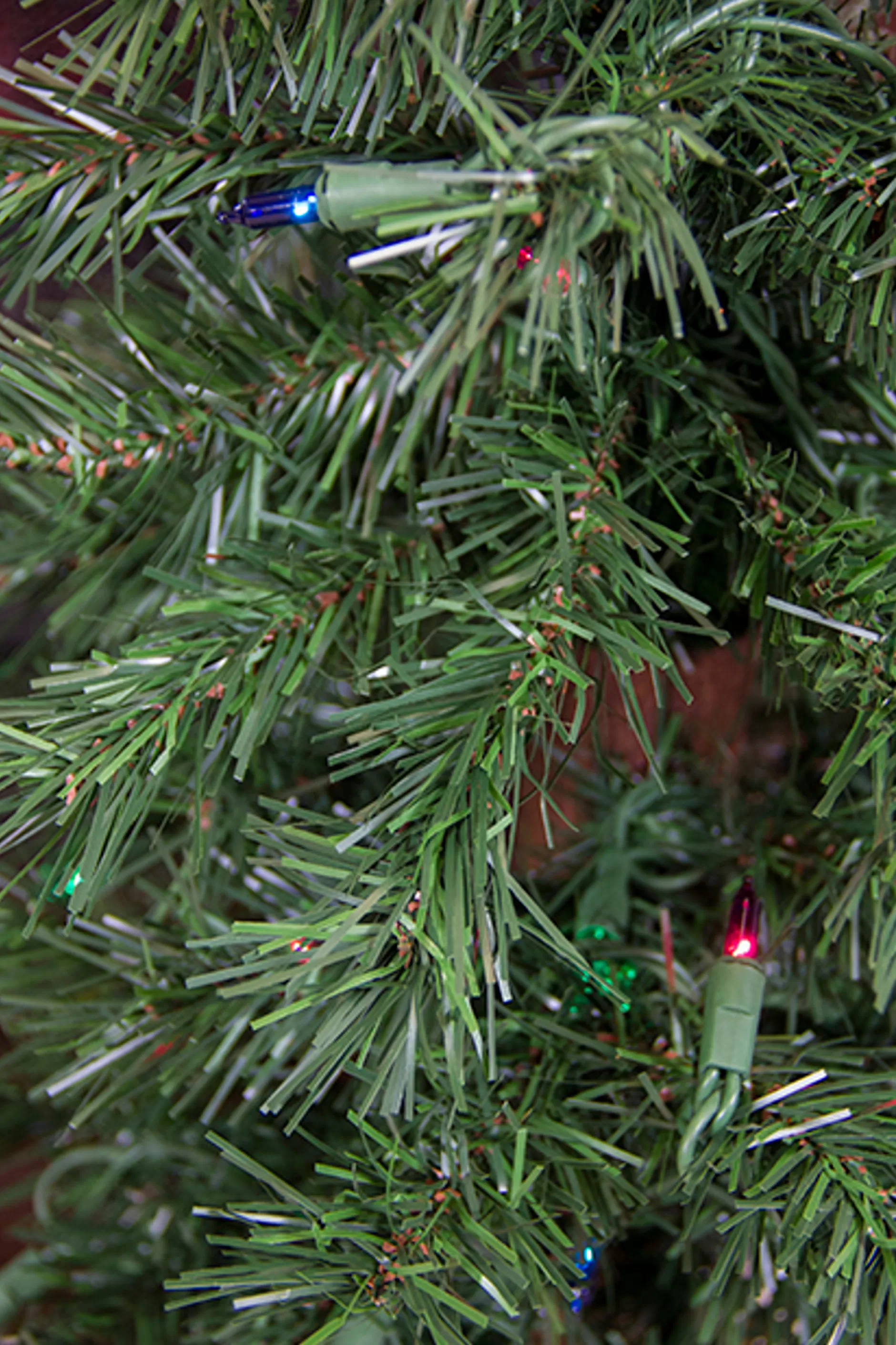 Best 2' Pre-Lit Slim Woodland Alpine Artificial Christmas Tree - Multicolor Lights Pre-Lit