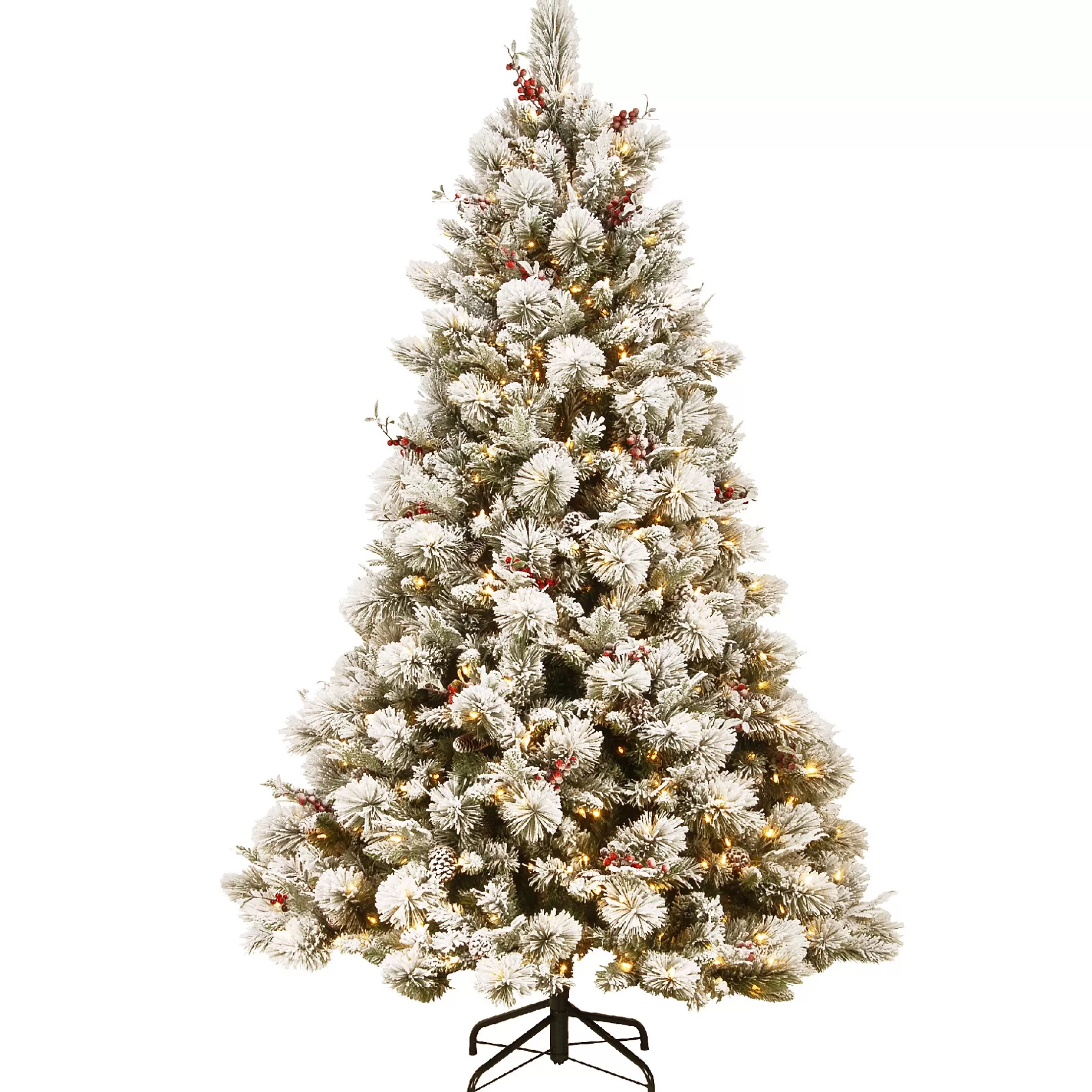 Best 7.5' Pre-Lit Snowy Bedford Pine Artificial Christmas Tree - Clear Lights Flocked