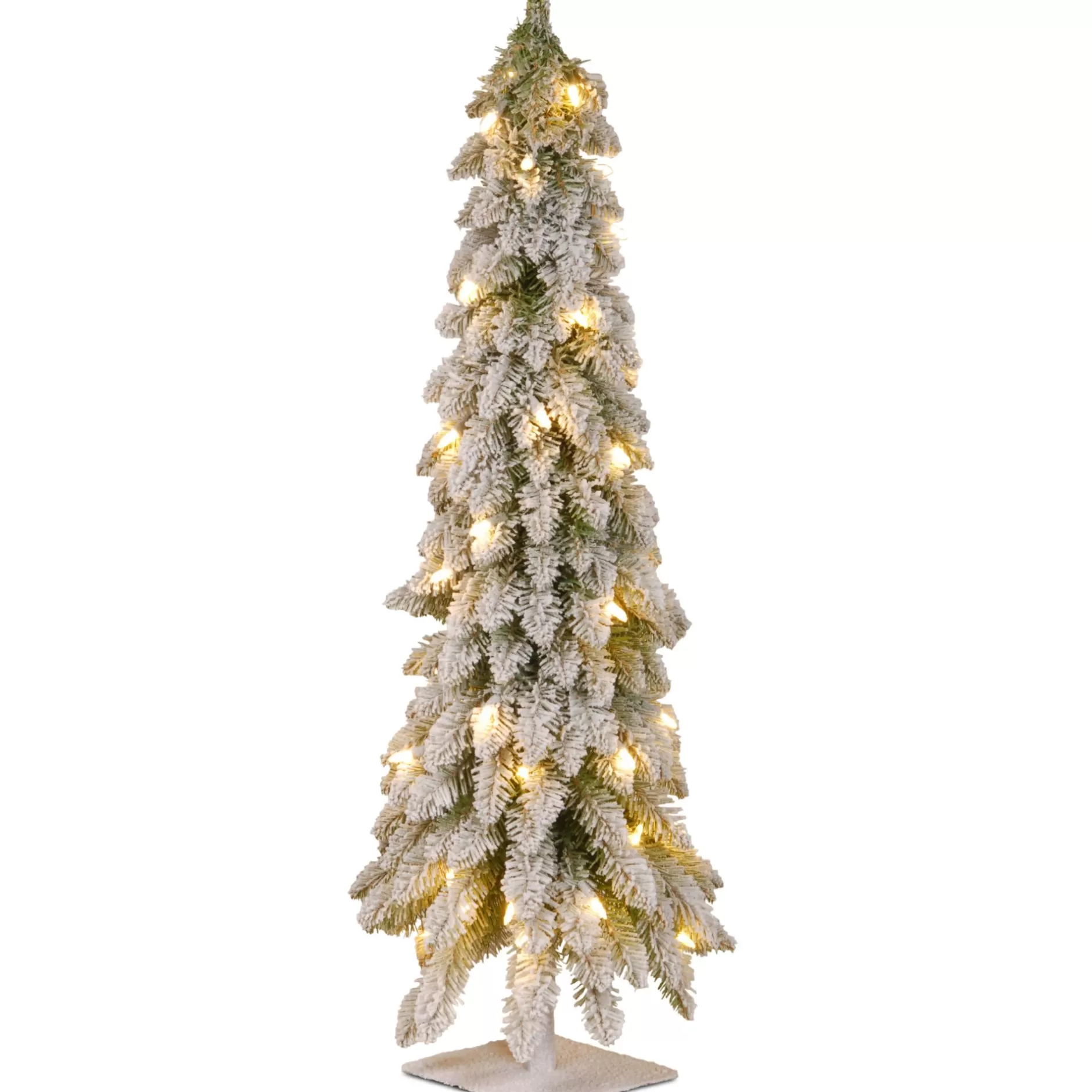 Best 48" Pre-Lit Snowy Downswept Artificial Christmas Tree - Clear Lights Flocked