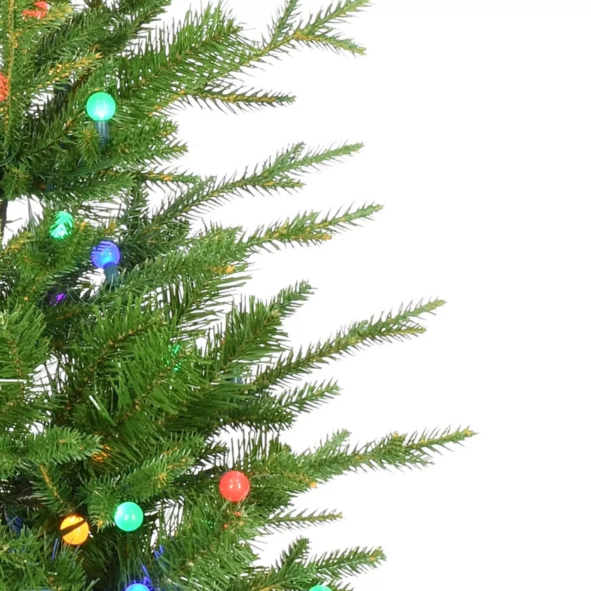 Store 3' Pre-Lit Timberland Tree Artificial Christmas Tree, Multicolored Led Lights Pre-Lit