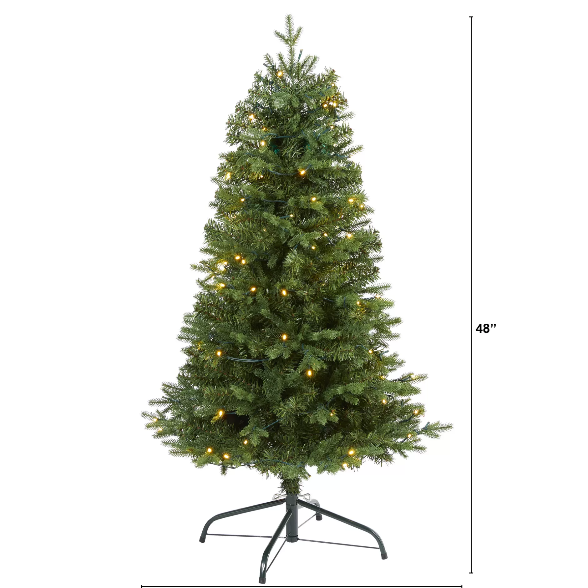 Flash Sale 4' Pre-Lit Vermont Fir Artificial Christmas Tree, Warm Clear Led Lights Pre-Lit