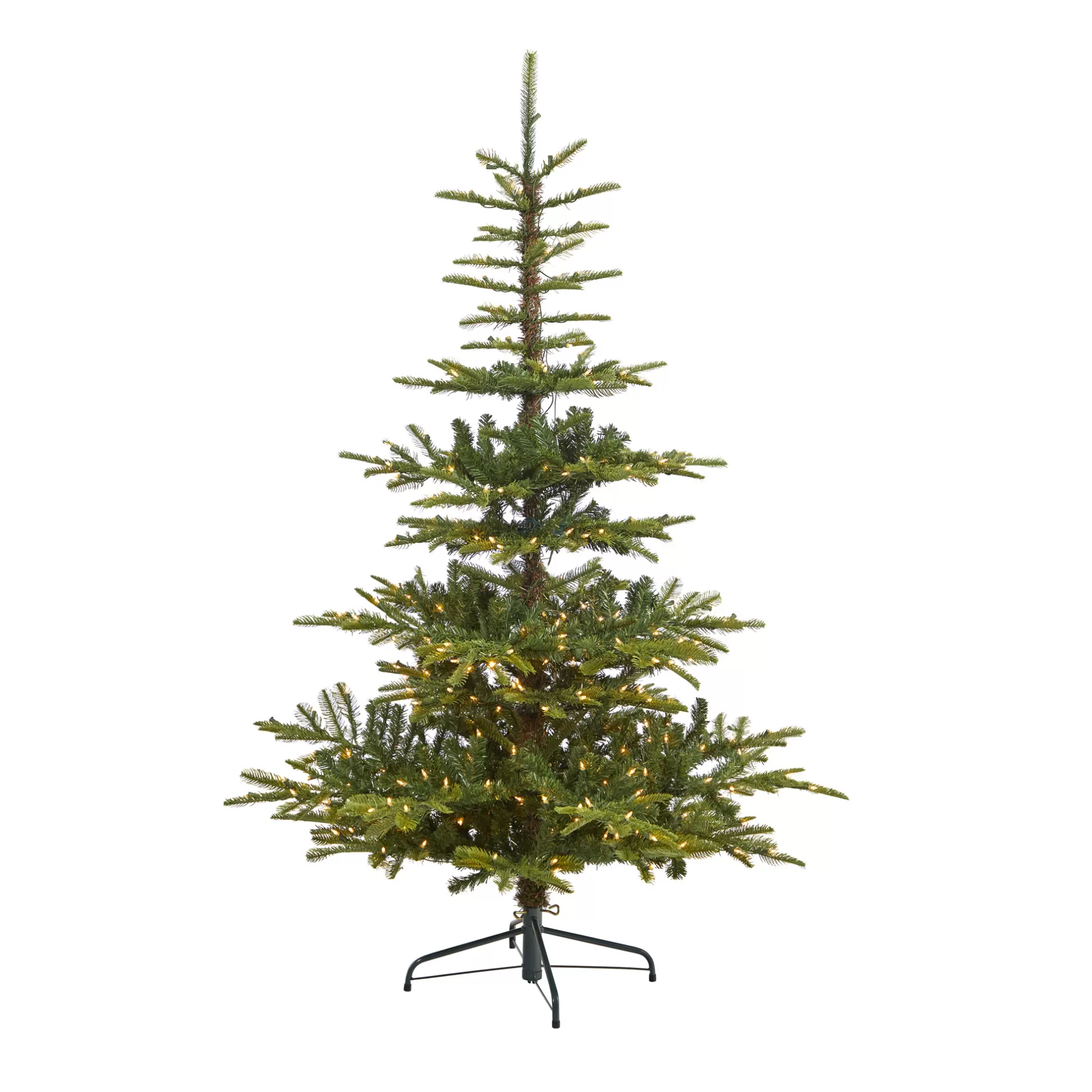 Hot 6' Pre-Lit Washington Spruce Artificial Christmas Tree, Clear Led Lights Colorful