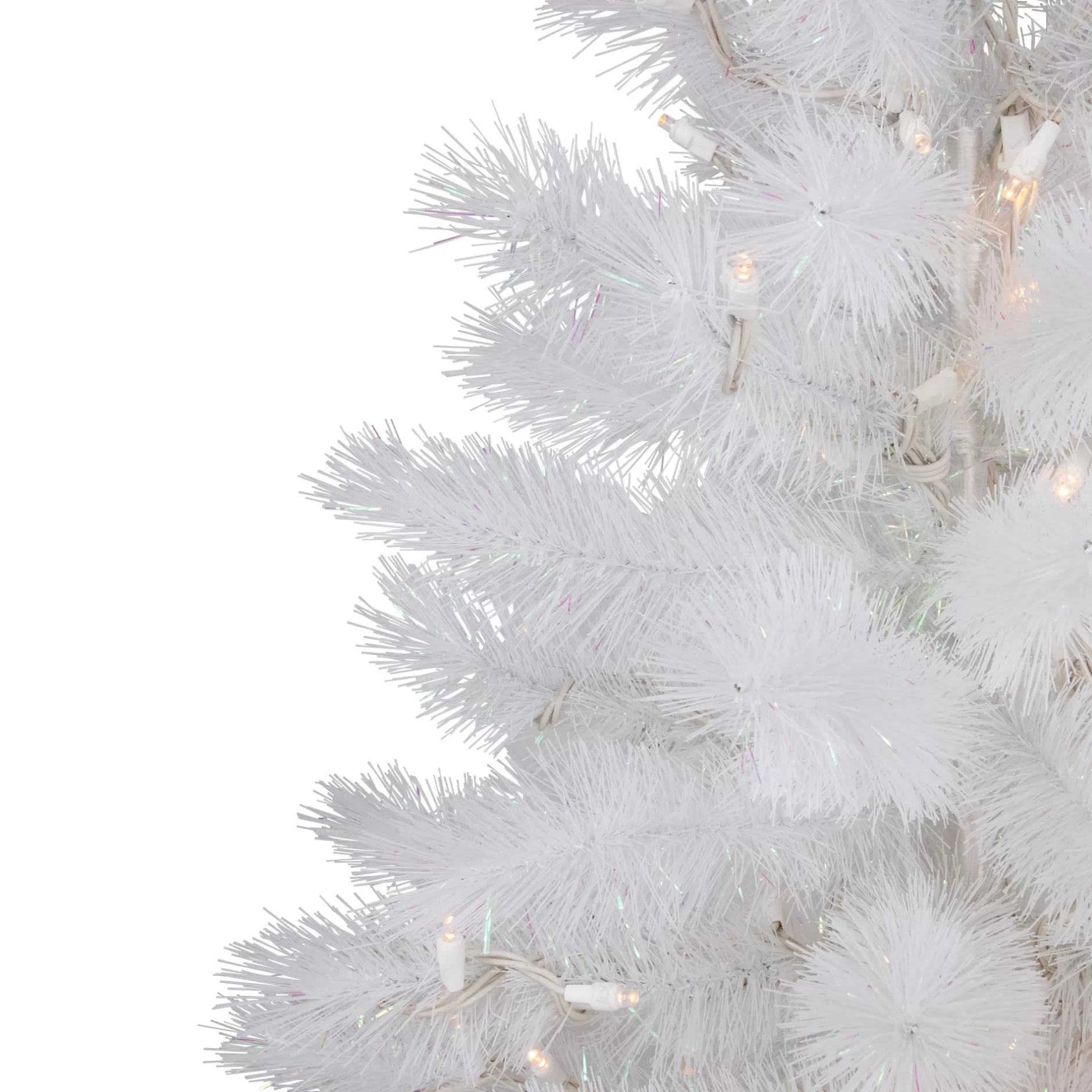 Best 3' Pre-Lit White Alaskan Pine Artificial Christmas Tree, Warm White Led Lights Colorful