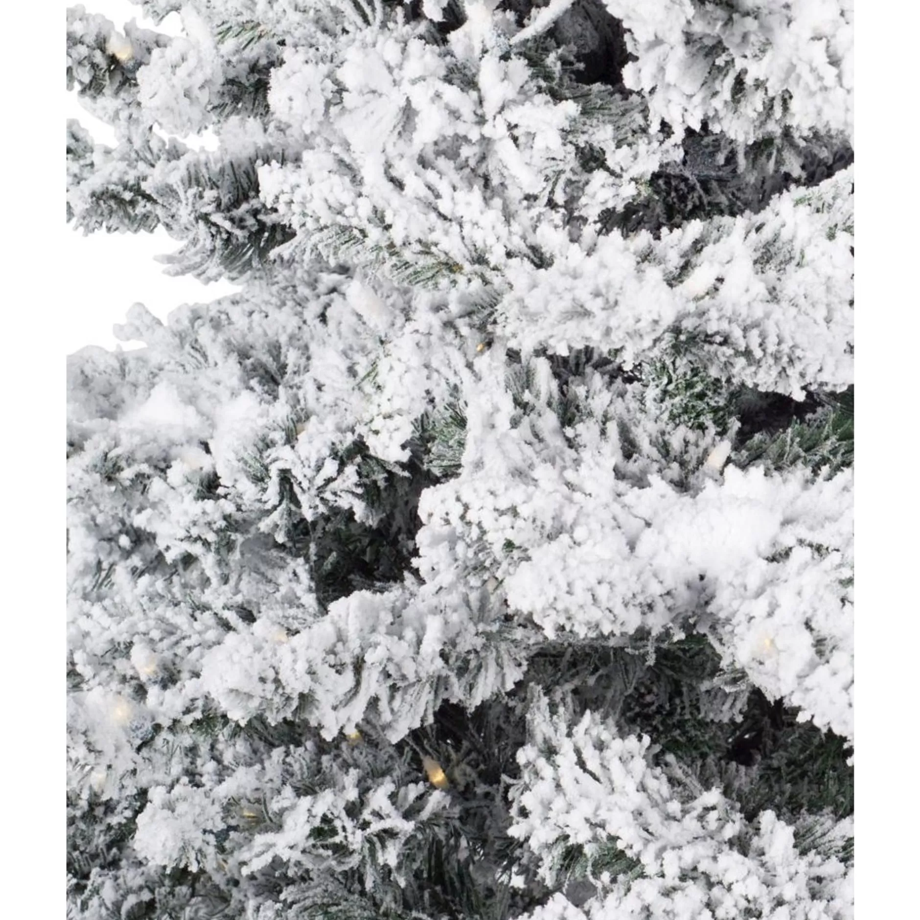 Discount 7.5' Pre-Lit White And Natural Green Slim Flocked Christmas Tree - Clear Lights Pre-Lit