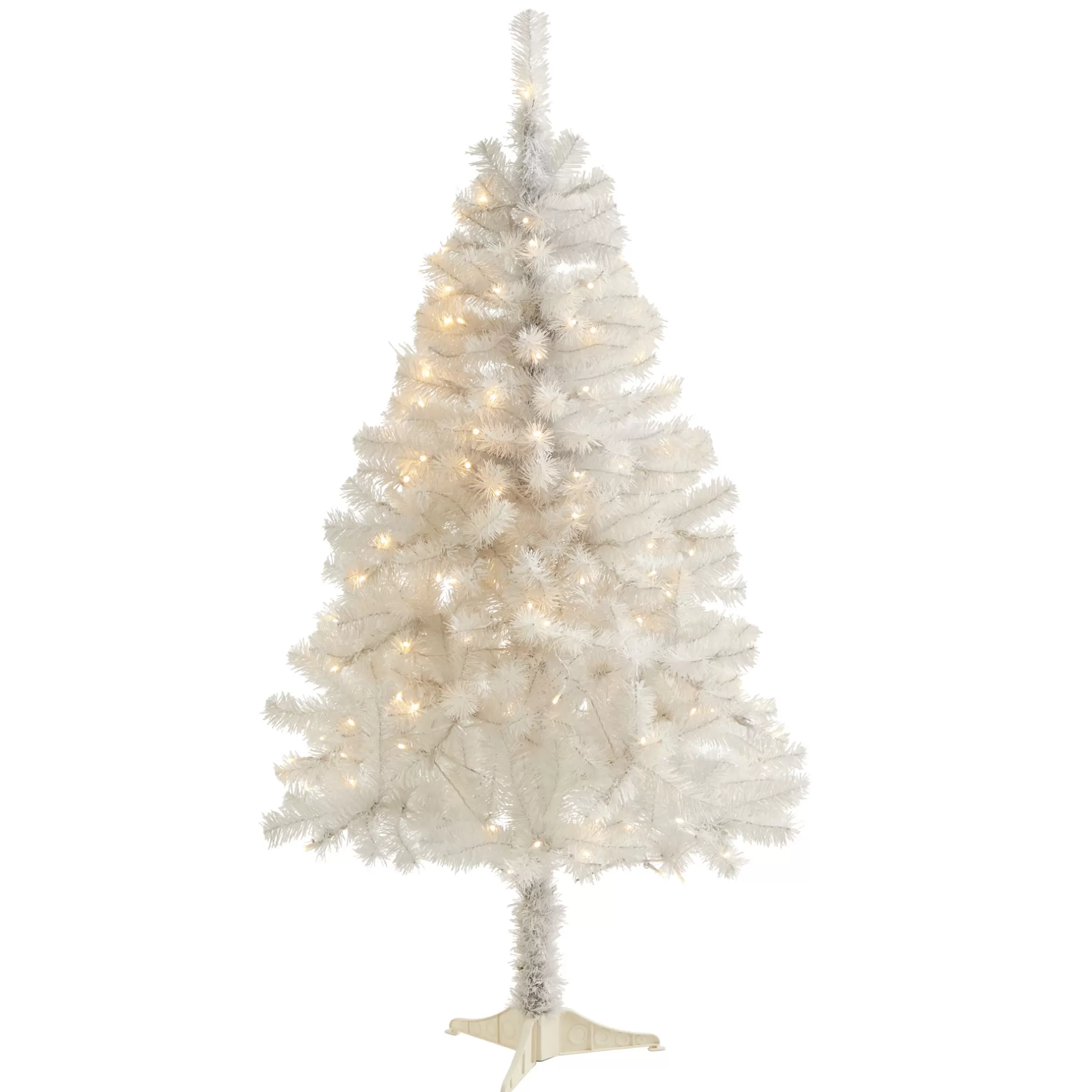 Discount 4' Pre-Lit White Artificial Christmas Tree, Clear Led Lights Pre-Lit