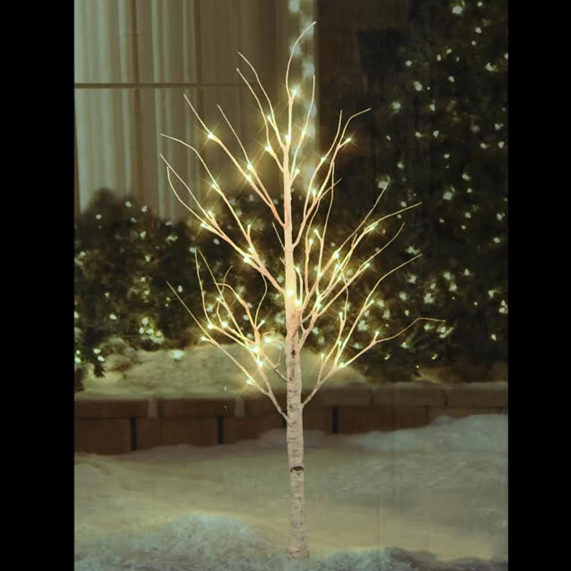 Fashion 4' Pre-Lit White Christmas Twig Tree Outdoor Yard Art Decoration - Warm White Led Lights - 31739971 Pre-Lit