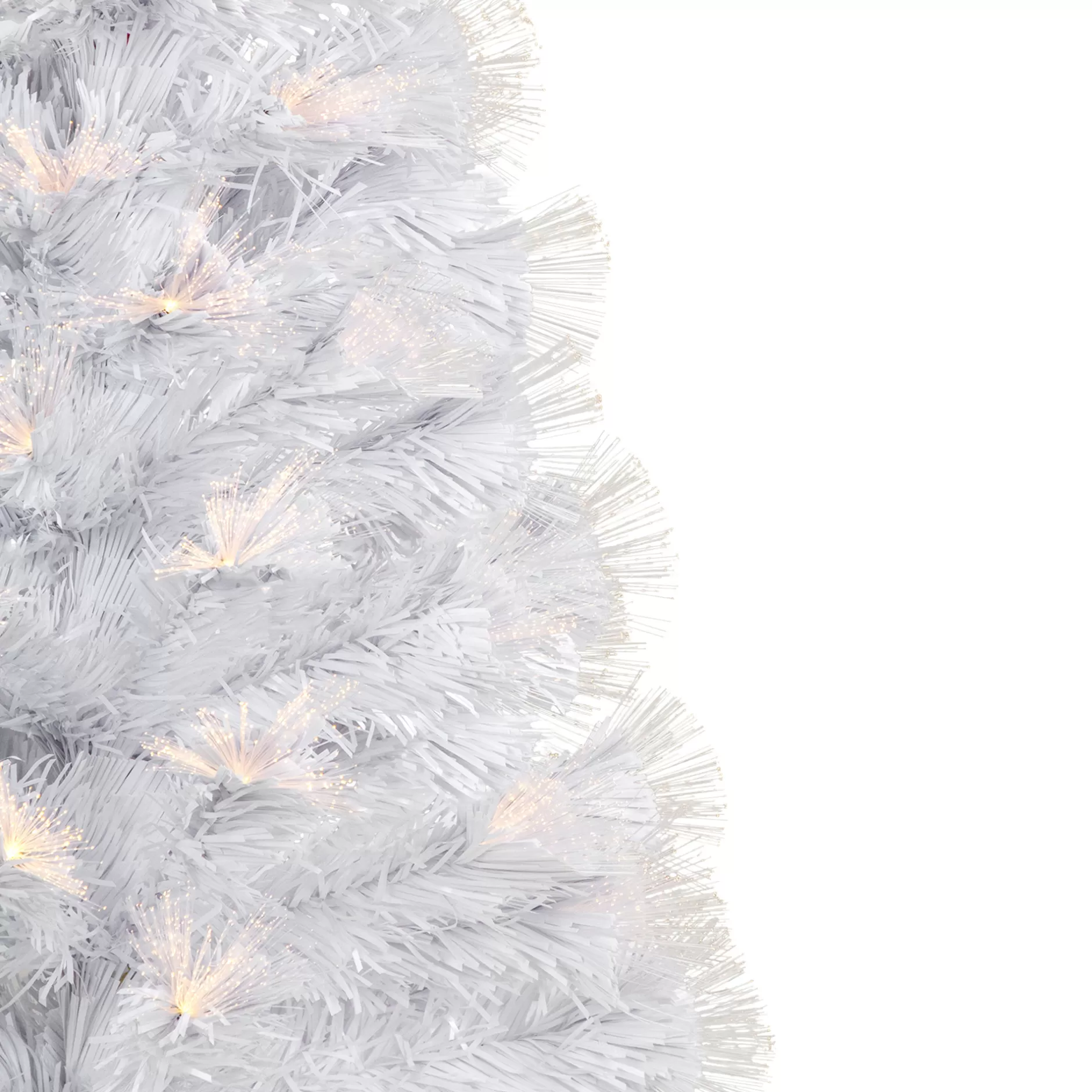Best 3' Pre-Lit White Fiber Optic Artificial Christmas Tree, Warm White Lights Fiber Optic
