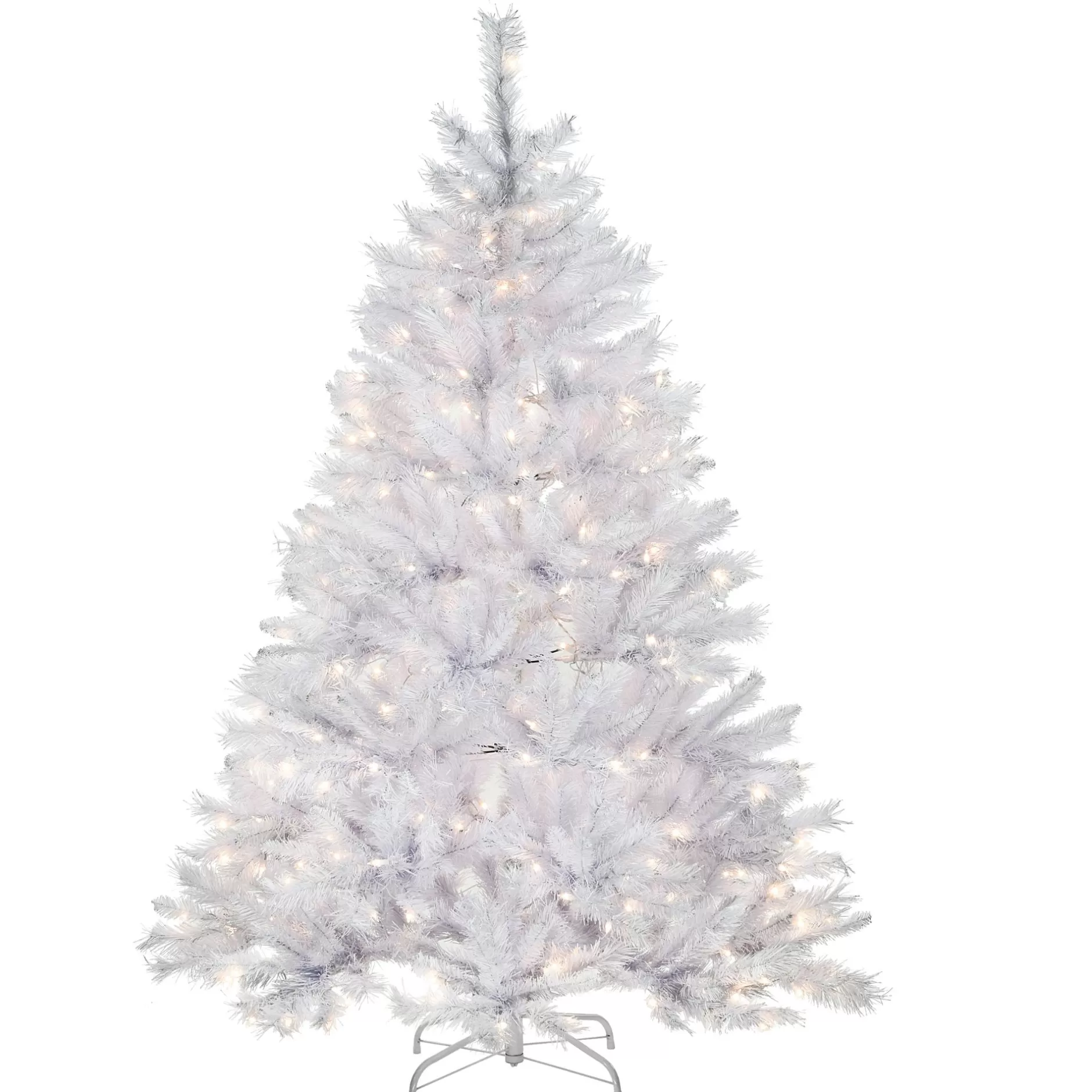 Flash Sale 6' Pre-Lit White Full Winchester Pine Artificial Christmas Tree, White Lights Colorful