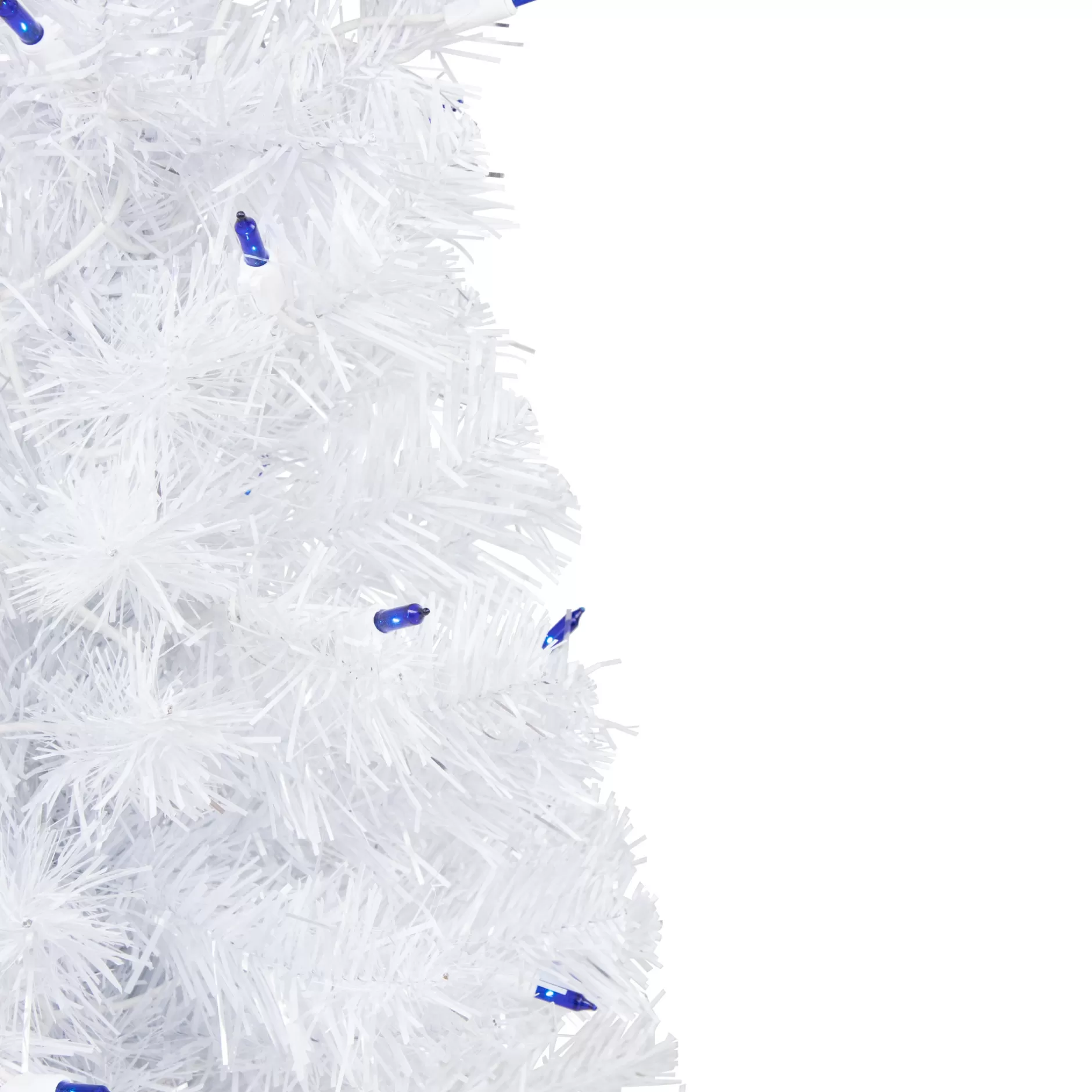 Cheap 2' Pre-Lit White Iridescent Pine Artificial Christmas Tree - Blue Lights Colorful