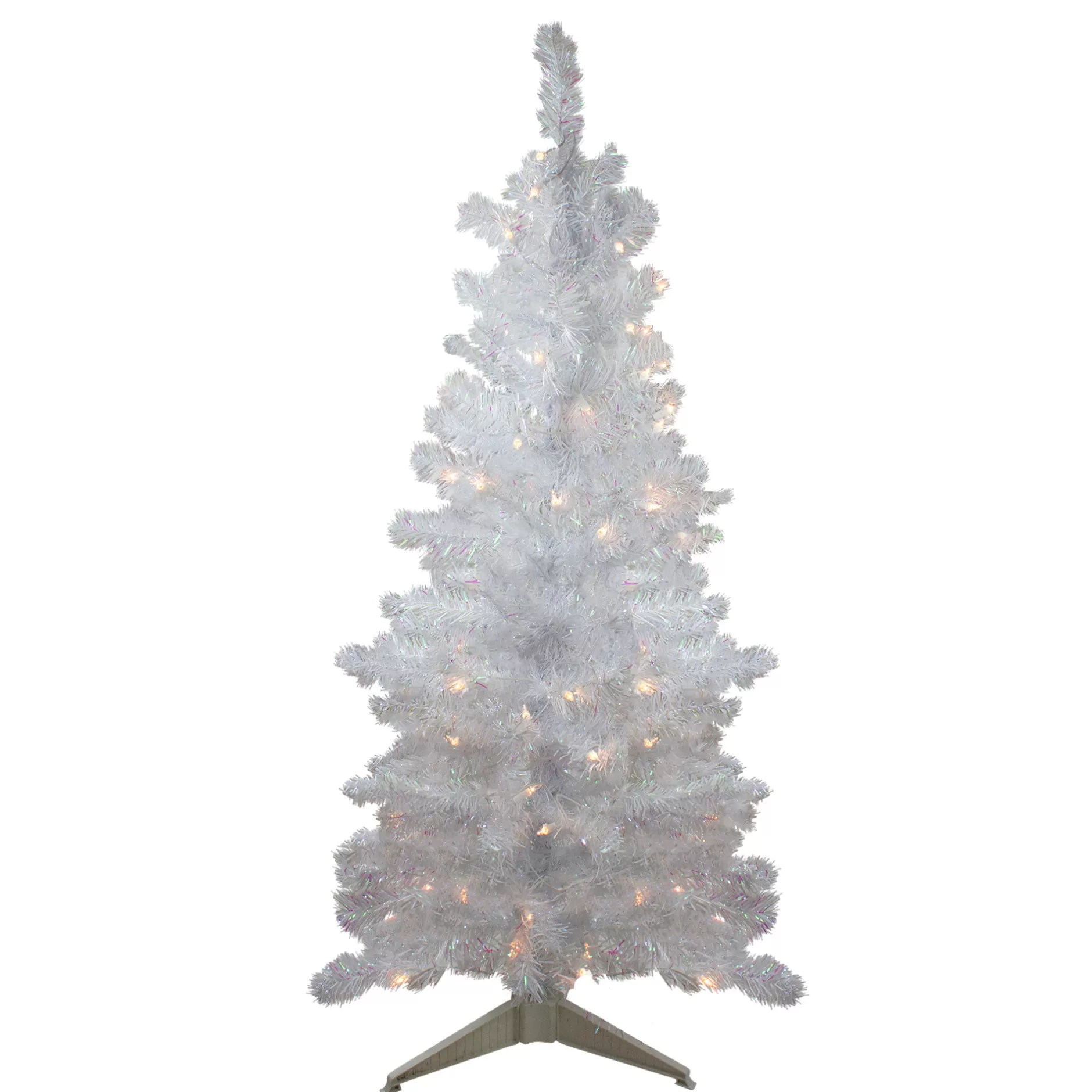 Sale 4' Pre-Lit White Iridescent Pine Artificial Christmas Tree - Clear Lights Colorful