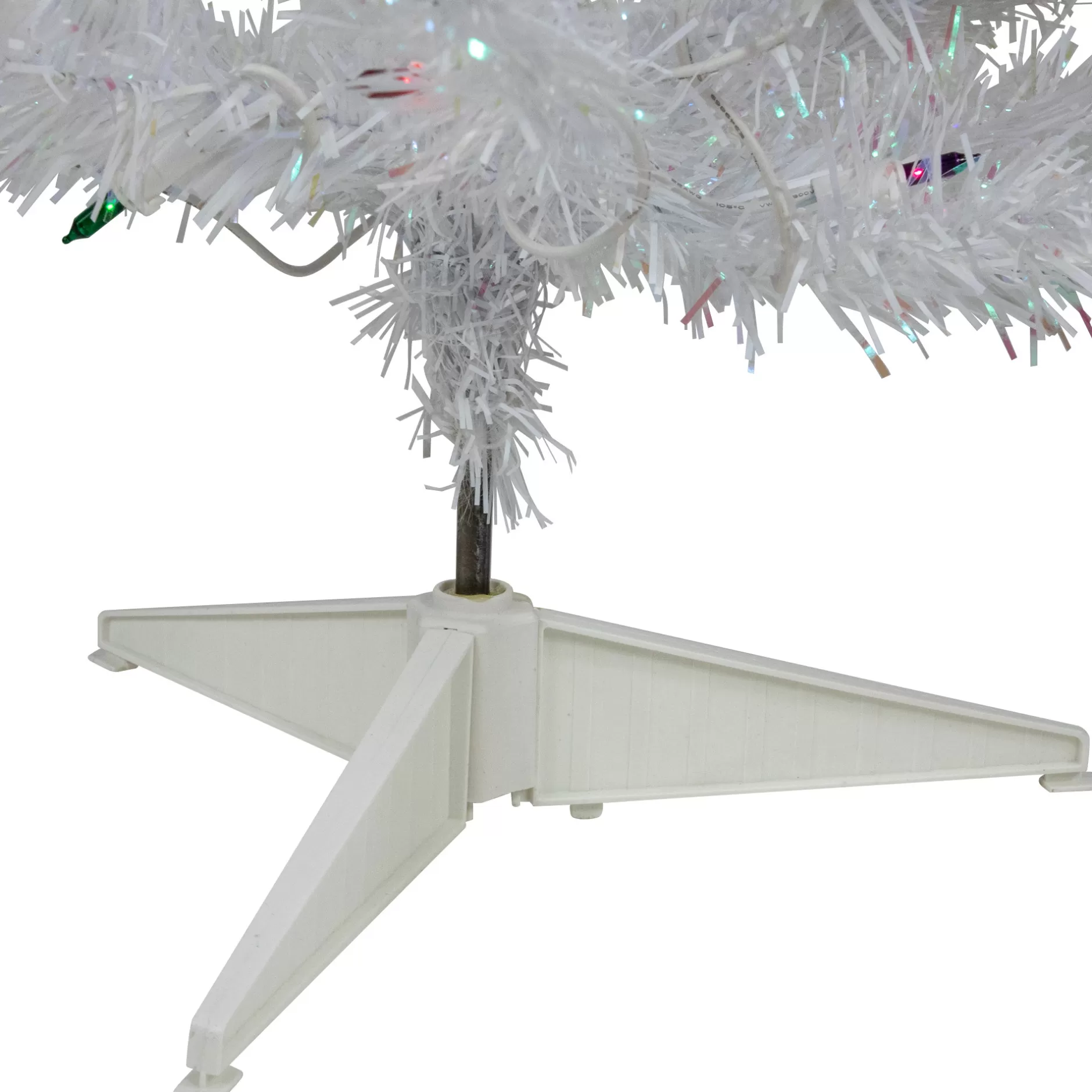 Hot 3' Pre-Lit White Iridescent Pine Artificial Christmas Tree - Multi Lights Colorful