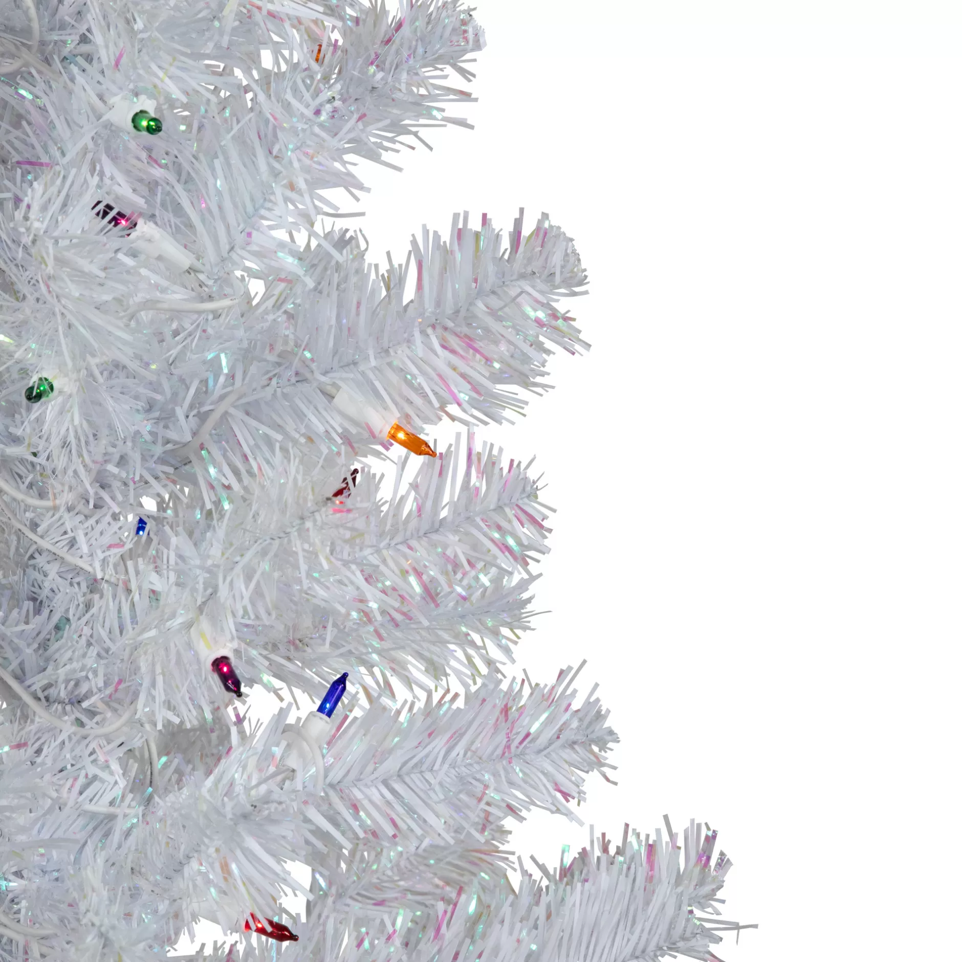 Hot 3' Pre-Lit White Iridescent Pine Artificial Christmas Tree - Multi Lights Colorful