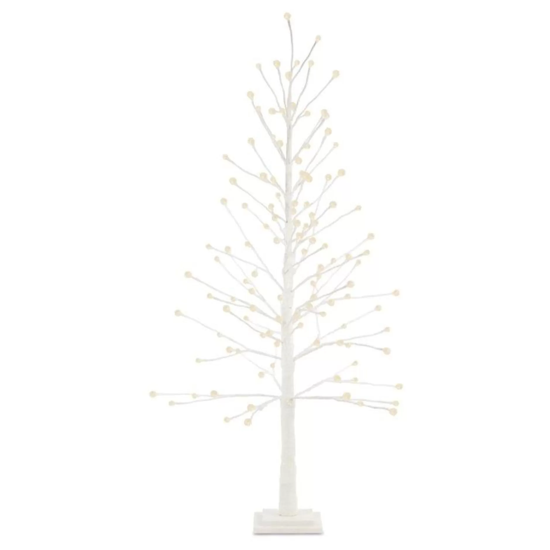 Best 5' Pre-Lit White Twig Artificial Christmas Tree – Warm Yellow Led Lights Pre-Lit