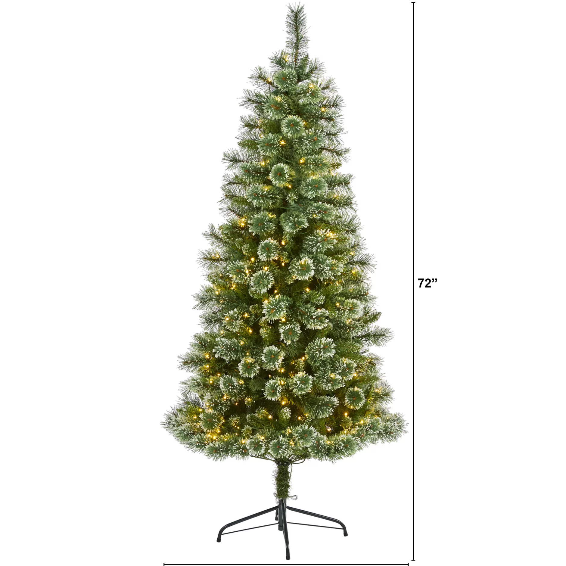 Best 6' Pre-Lit Wisconsin Slim Snow Tip Pine Artificial Christmas Tree, Clear Led Lights Pre-Lit