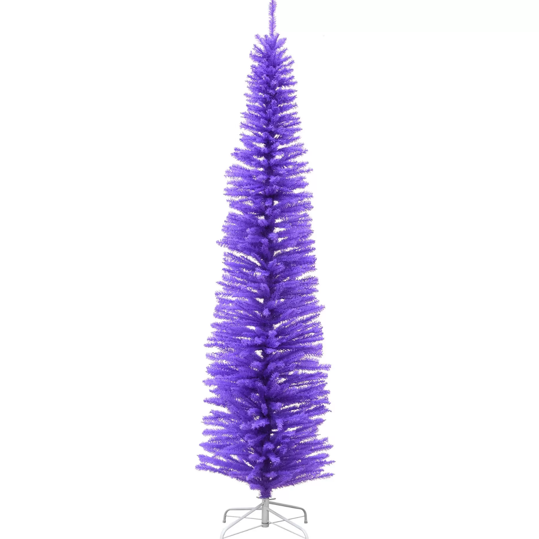 Cheap 7.5' Purple Slim Artificial Christmas Tree, Unlit Colorful