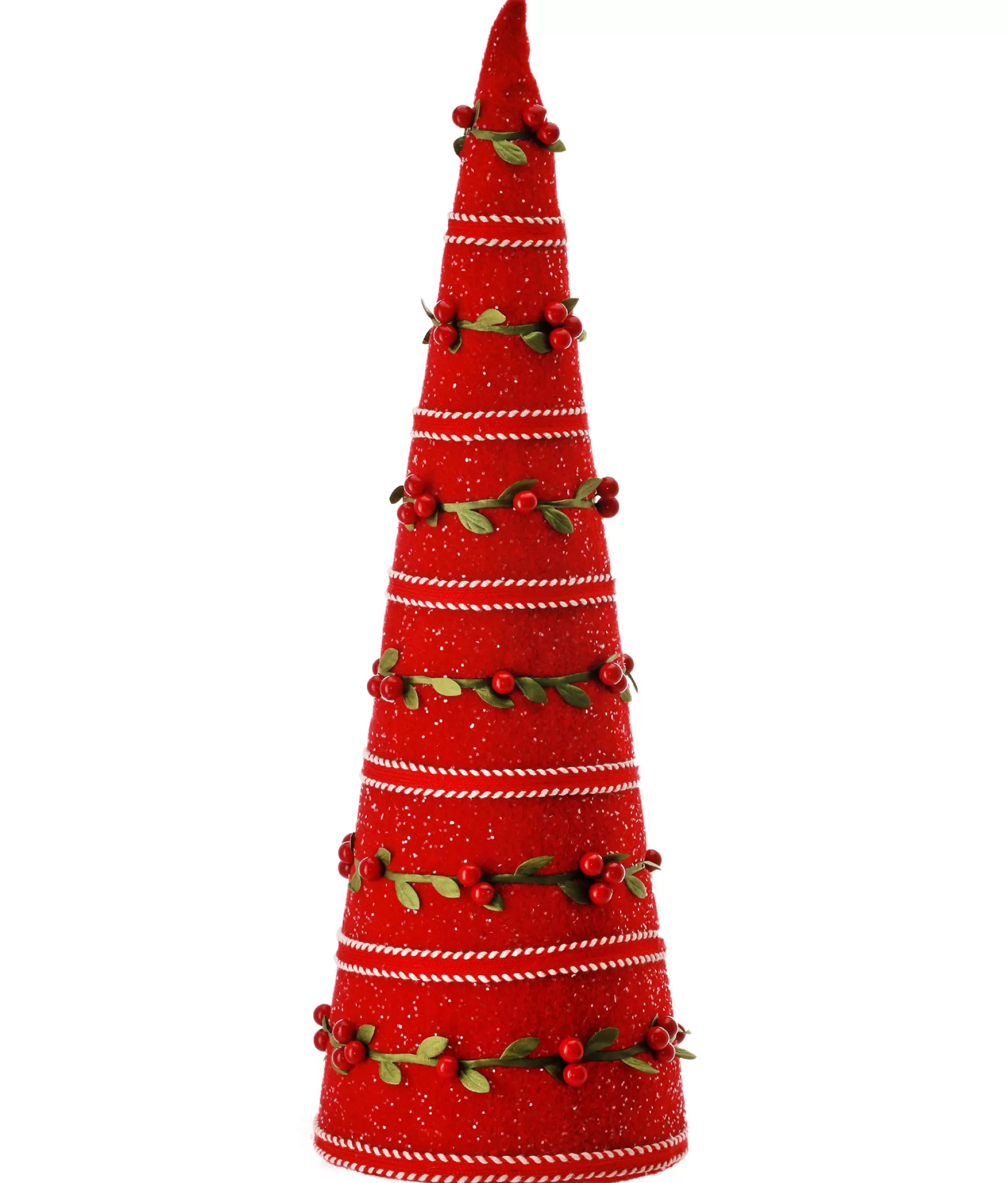 Shop 18" Red Berry Vine Frosted Tabletop Christmas Cone Tree Colorful