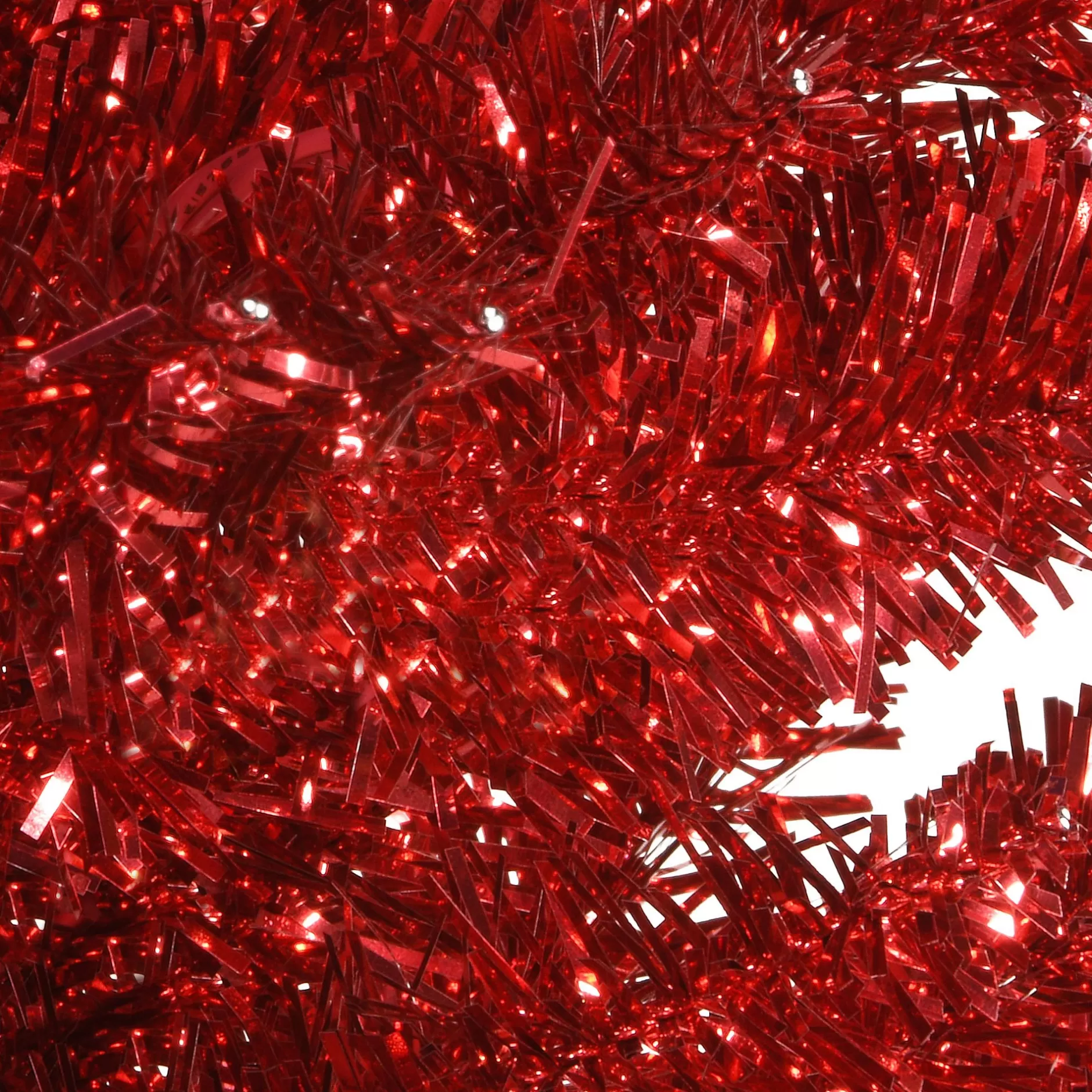 Cheap 6' Red Pencil Tinsel Artificial Christmas Tree, Unlit Colorful