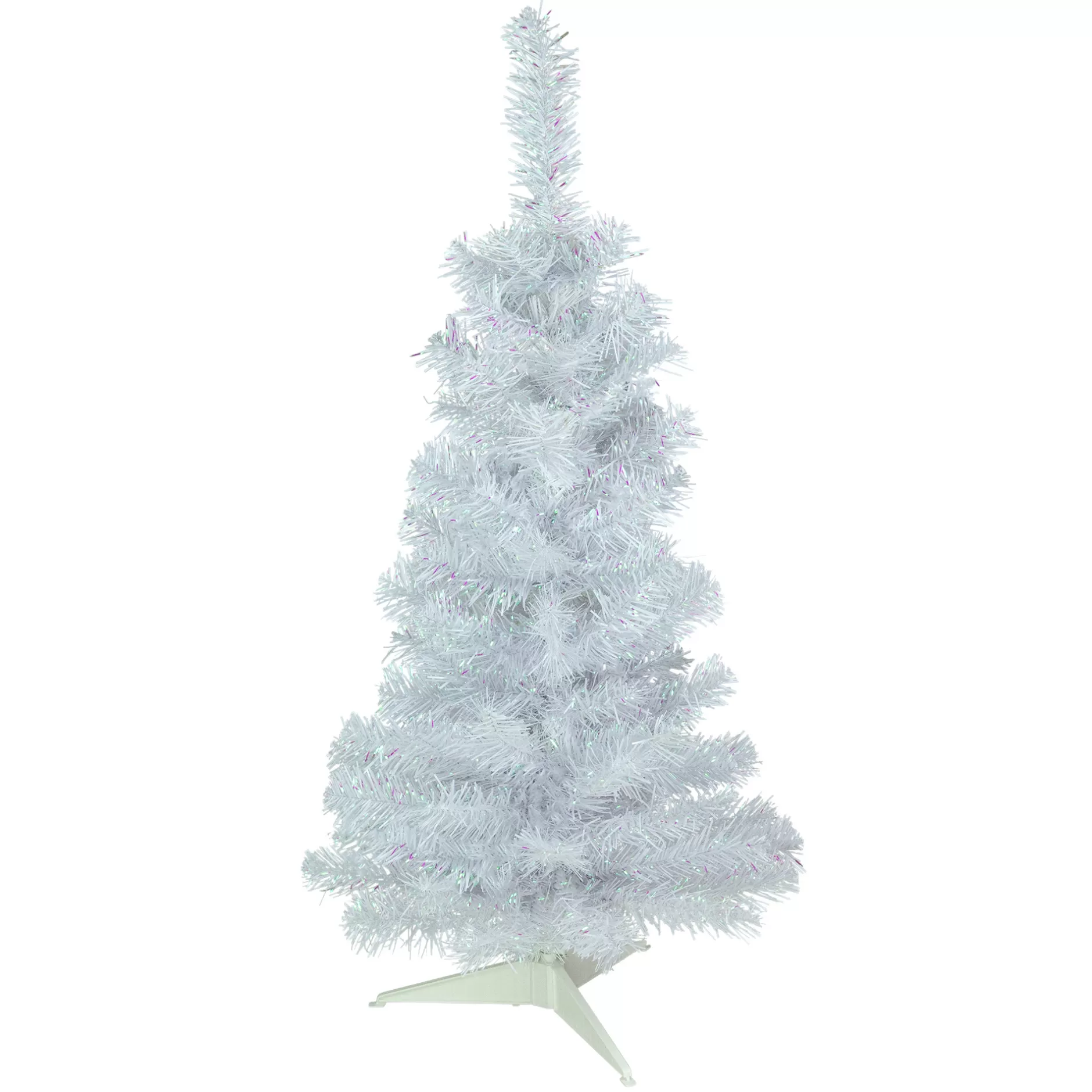 New 3' Rockport White Pine Artificial Christmas Tree, Unlit Colorful