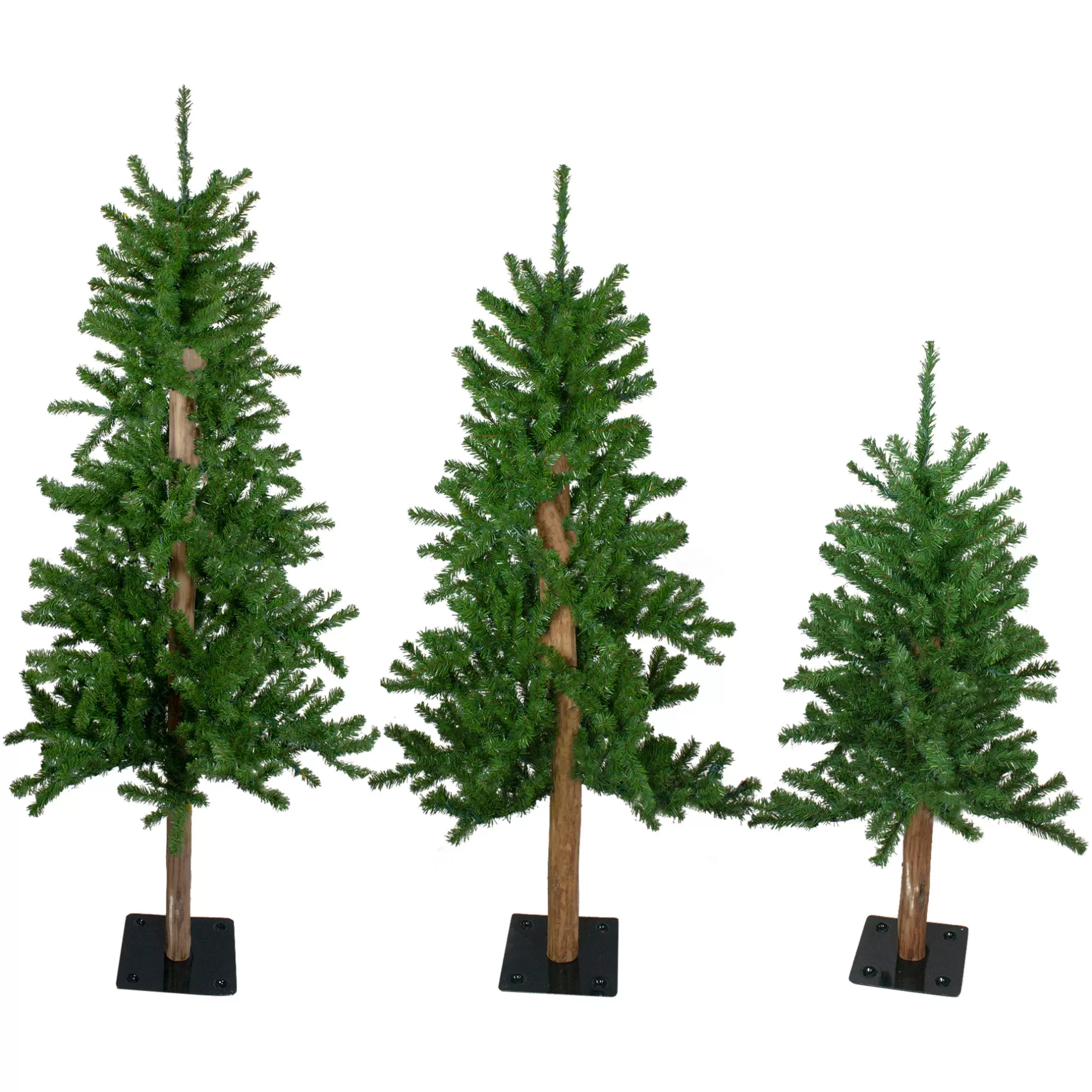 Best Sale Set Of 3 Alpine Artificial Christmas Trees 3', 4'And 5'- Unlit Alpine