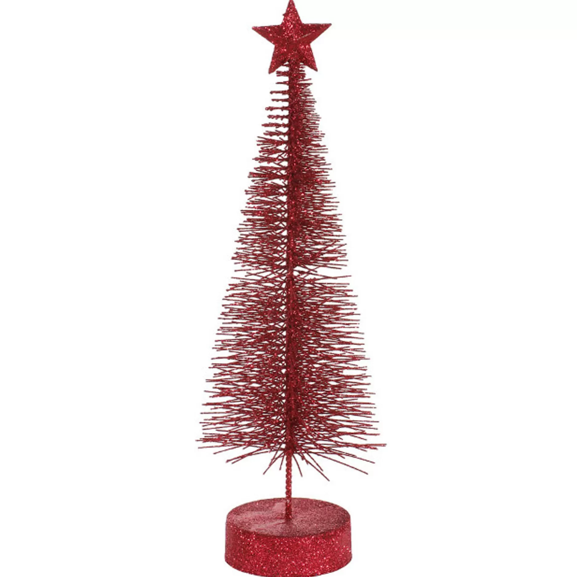 Fashion Set Of 2 Burgundy Red Glittered Artificial Tabletop Christmas Trees 8" Colorful