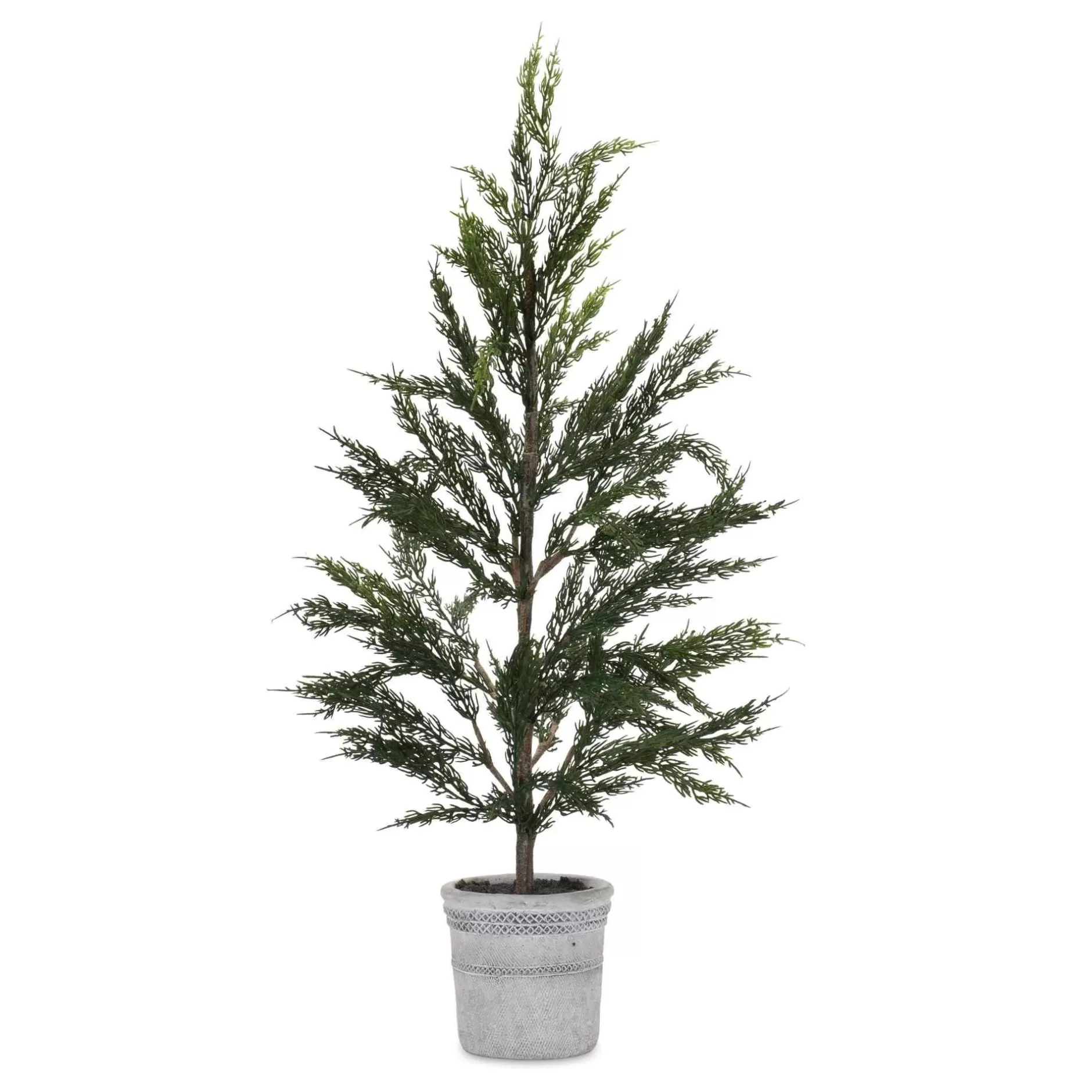 New Set Of 2 Potted Pine Artificial Christmas Tree, Unlit, 31" Potted