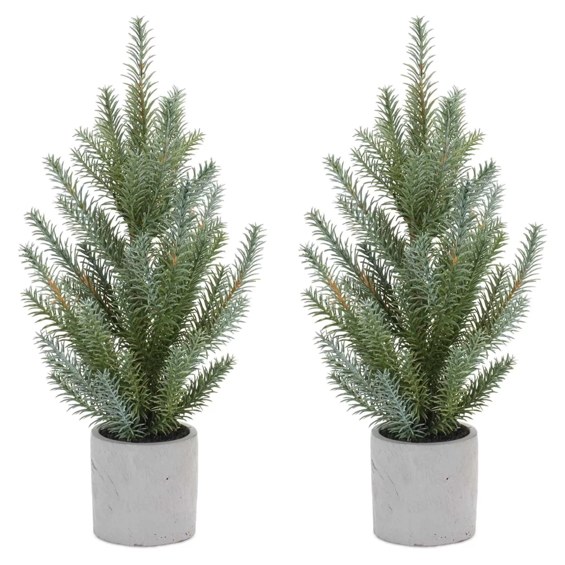 Cheap Set Of 2 Potted Pine Artificial Christmas Tree, Unlit, 18" Potted