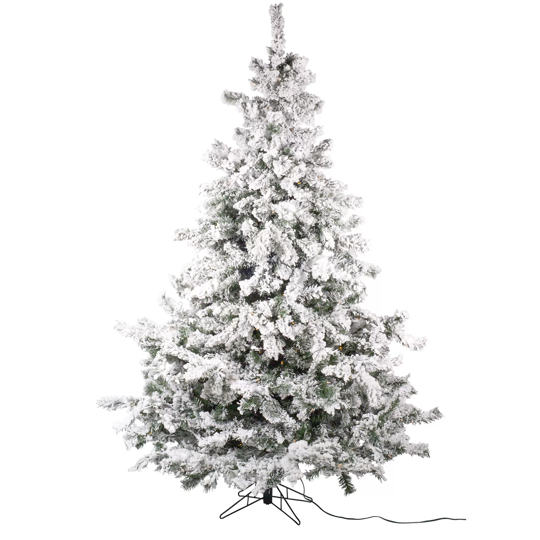 Discount Set Of 2 Pre-Lit Flocked Layered Utica Fir Artificial Christmas Tree - Multi Lights 7.5' Pre-Lit