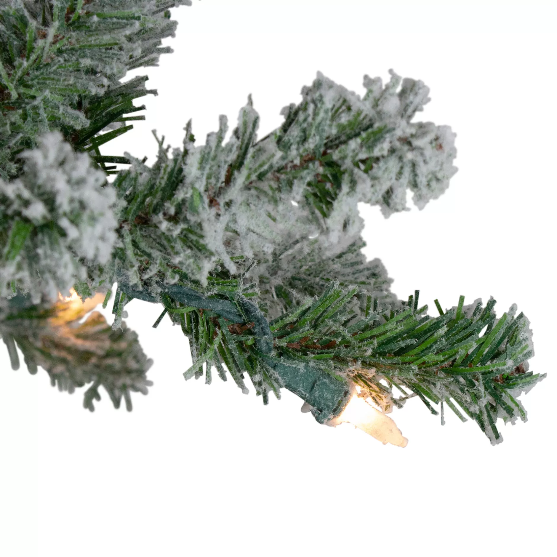 Store Set Of 3 Pre-Lit Slim Flocked Alpine Artificial Christmas Trees 5' - Clear Lights Flocked