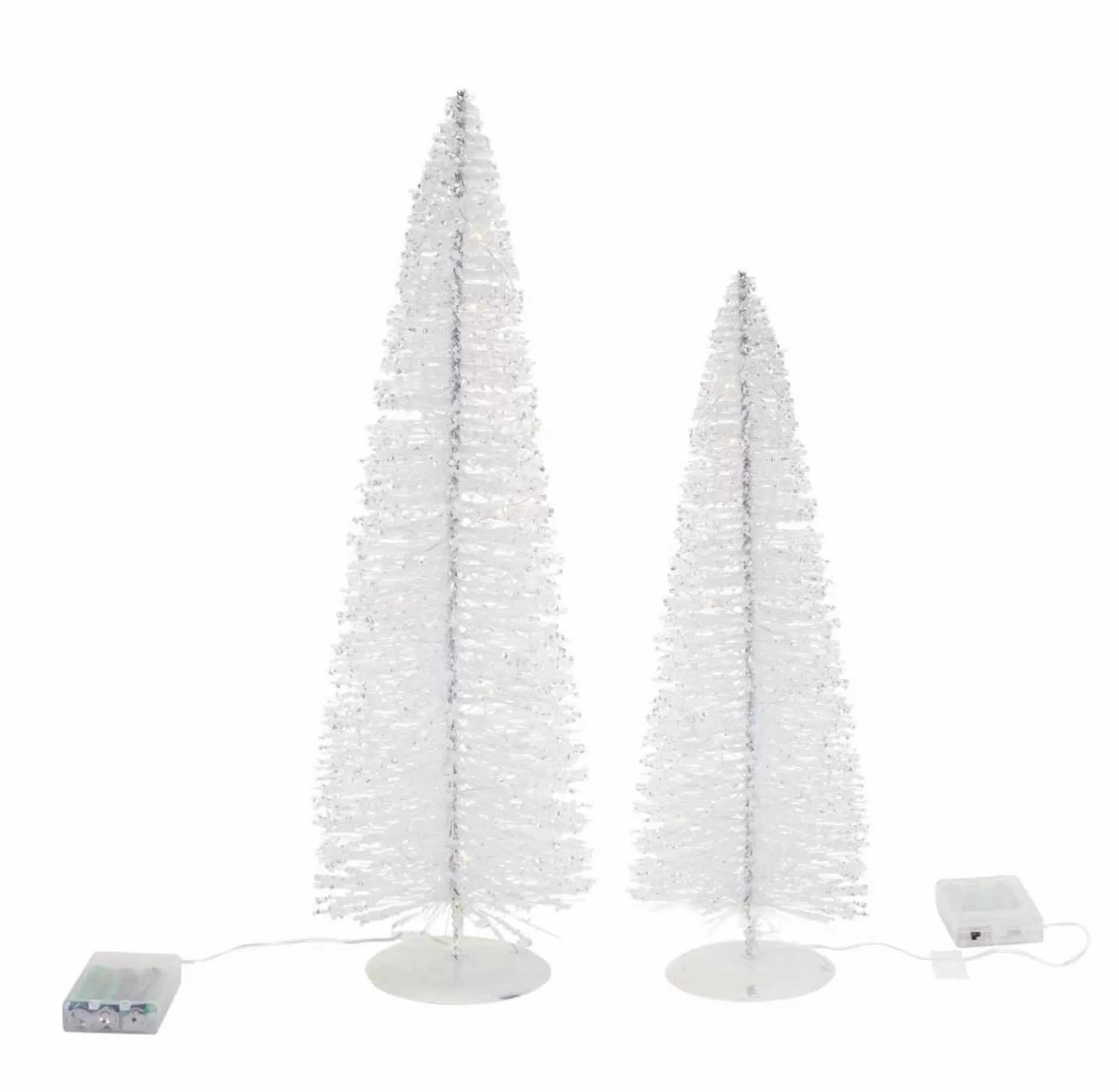 Sale Set Of 4 White Artificial Christmas Decorative Tree Light With Stand 21" - 32801365 Colorful