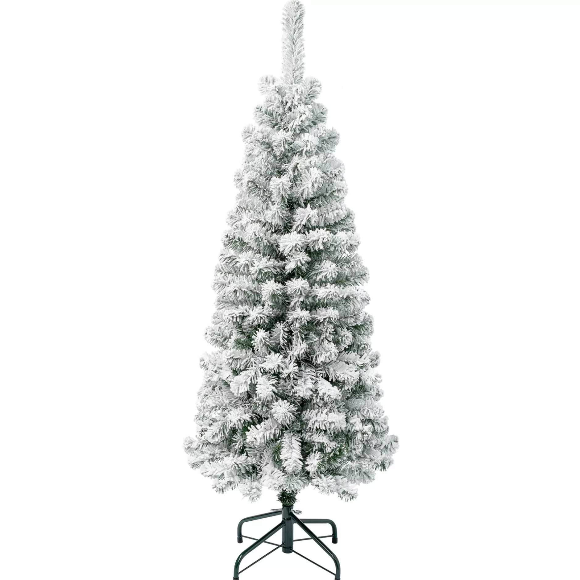 Clearance 4.5' Slim Flocked Acacia Artificial Christmas Tree, Unlit Flocked