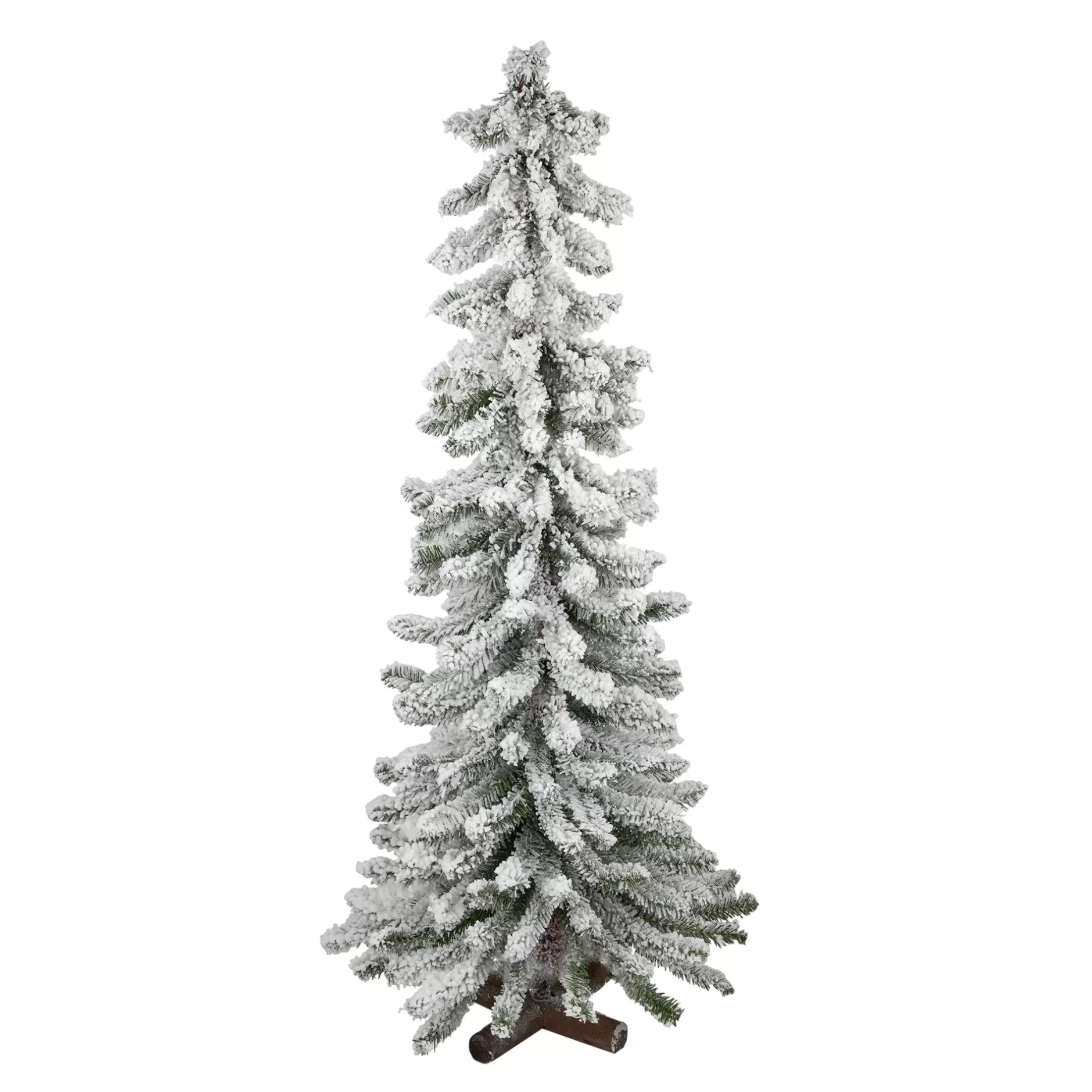 Hot 4' Slim Flocked Alpine Artificial Christmas Tree, Unlit Alpine