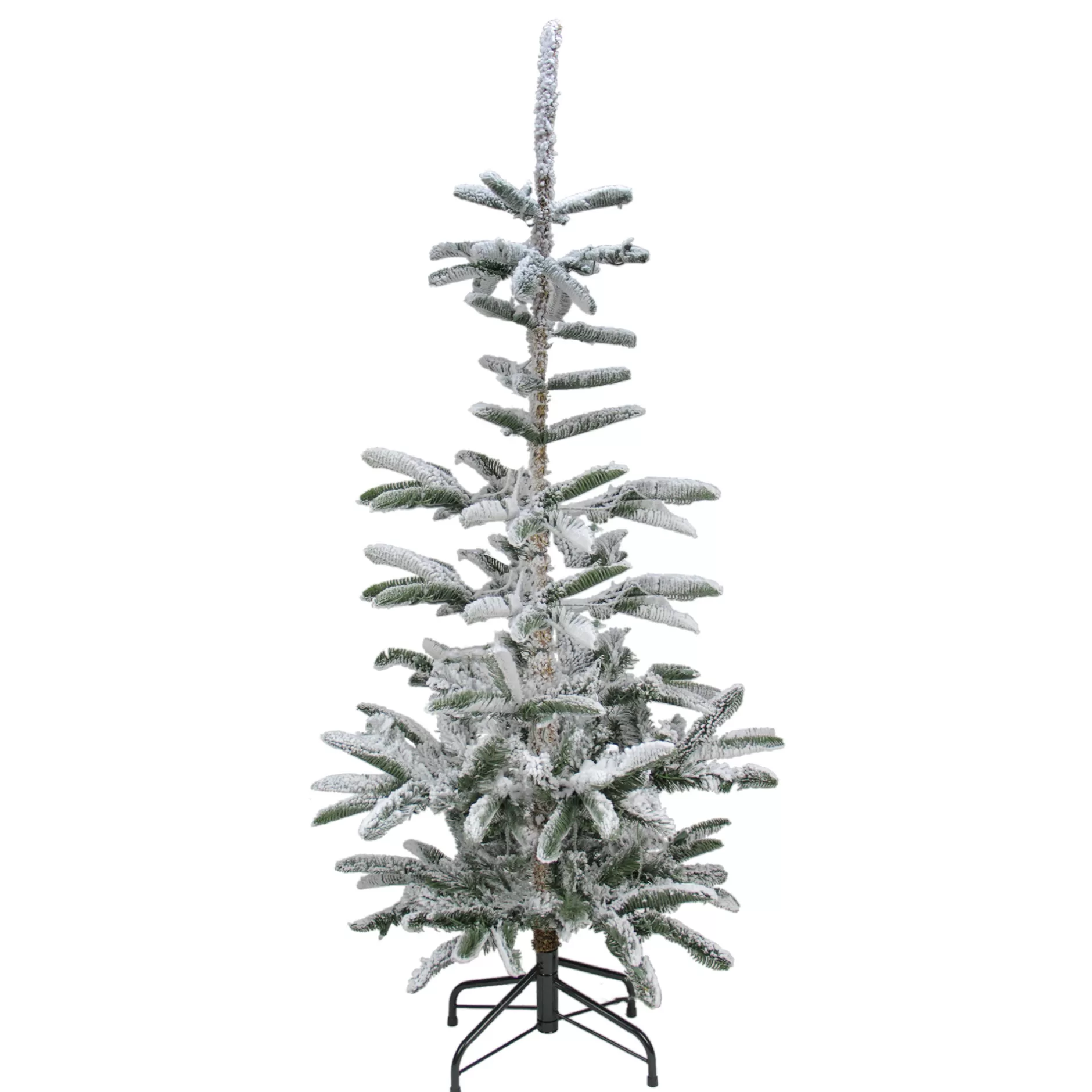 Best 9' Slim Flocked Nordmann Fir Artificial Christmas Tree - Unlit Flocked