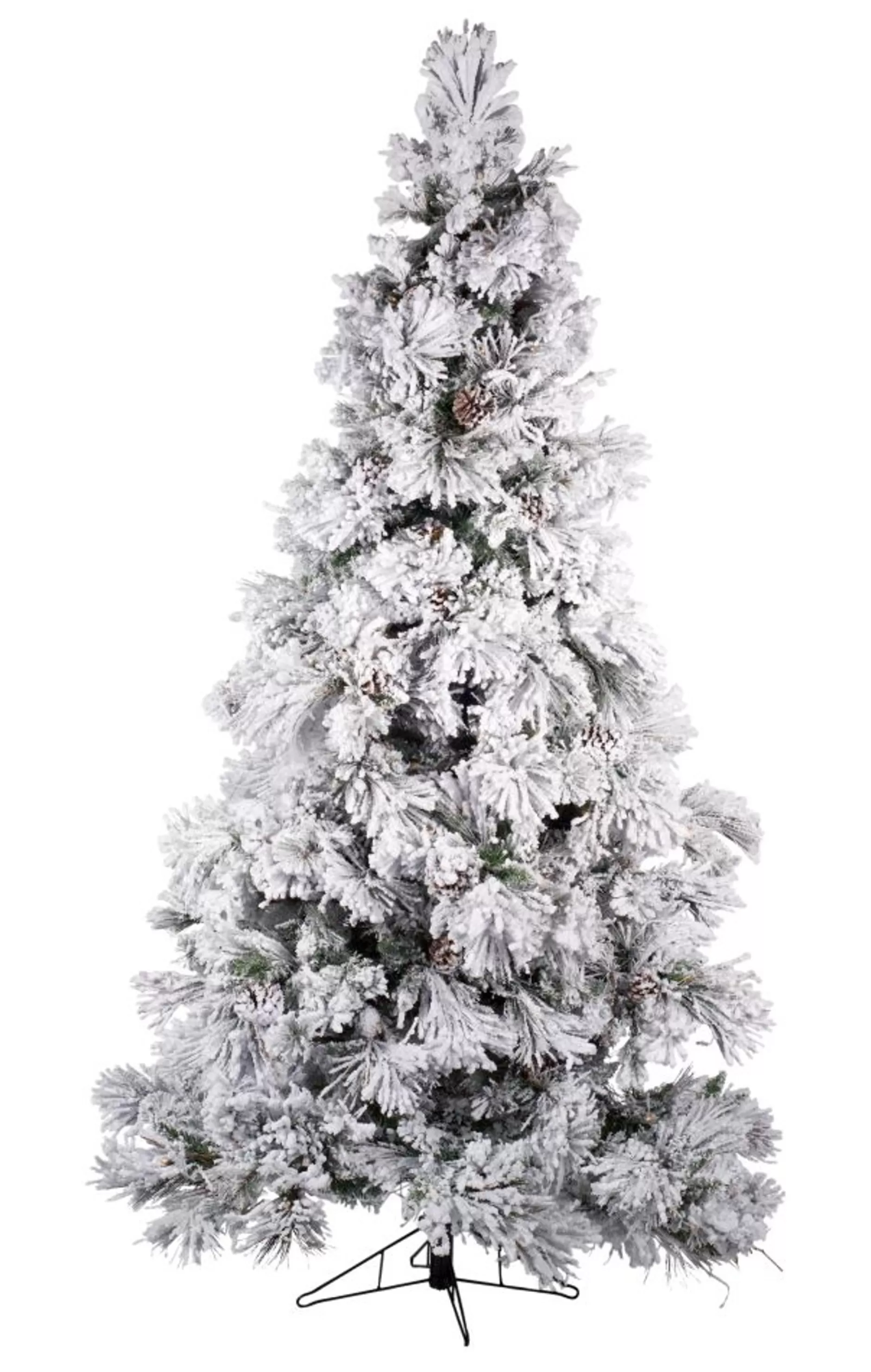 Fashion 7.5' Snow White And Green Frosted Prelit Medium Pine Artificial Christmas Tree Pre-Lit