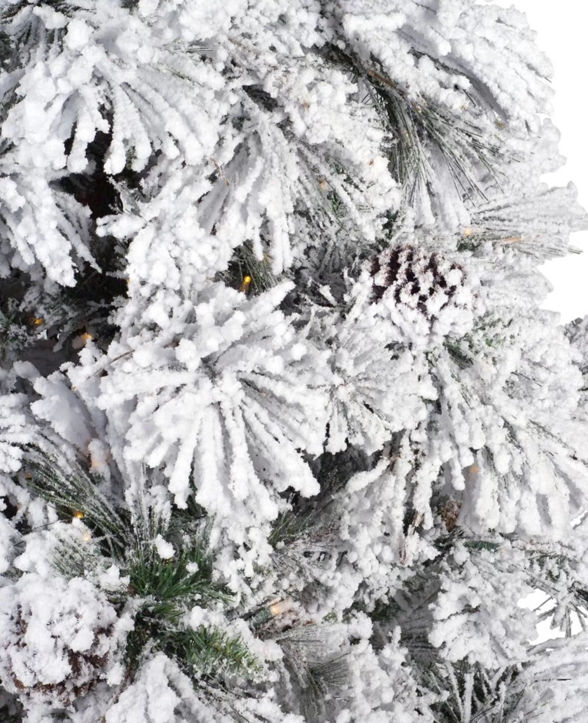 Fashion 7.5' Snow White And Green Frosted Prelit Medium Pine Artificial Christmas Tree Pre-Lit