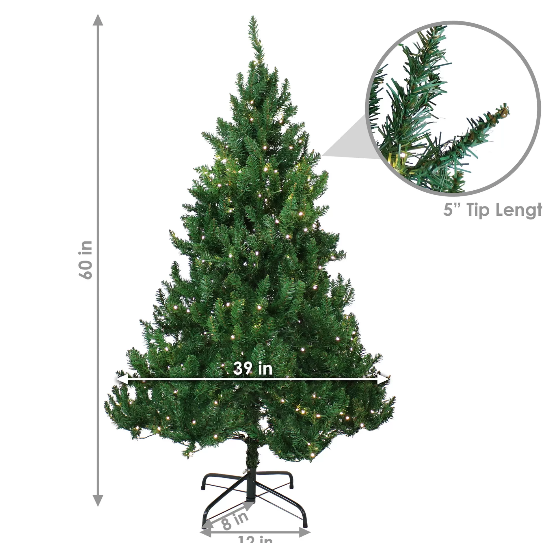 Best Sale Sunnydaze Indoor Pre-Lit Faux Tannenbaum Slim Evergreen Christmas Tree With Hinged Branches And Warm White Lights - 5' - Green Pre-Lit
