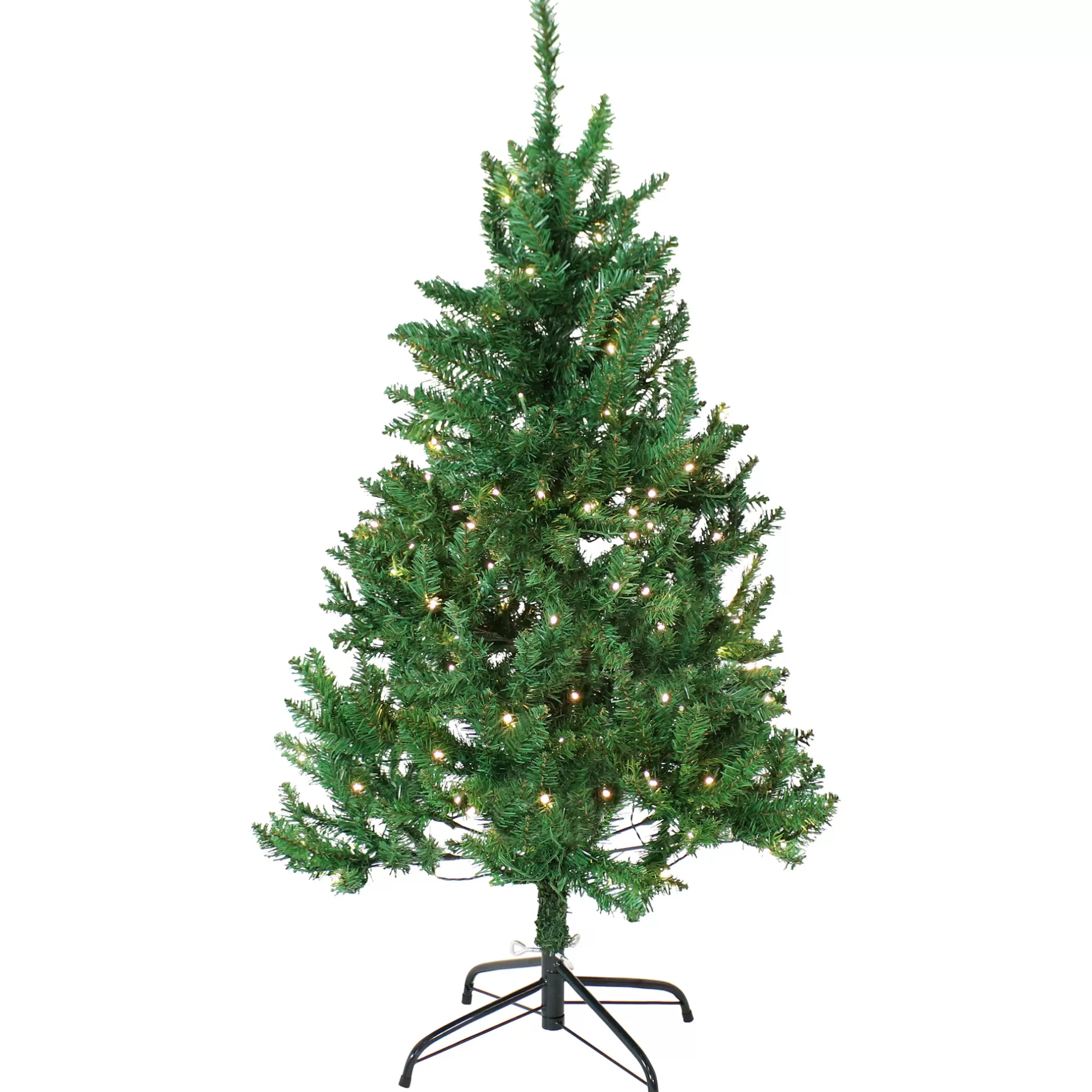 Shop Sunnydaze Indoor Pre-Lit Faux Tannenbaum Slim Holiday Evergreen Christmas Tree With Hinged Branches And Warm White Lights - 4' - Green Pre-Lit