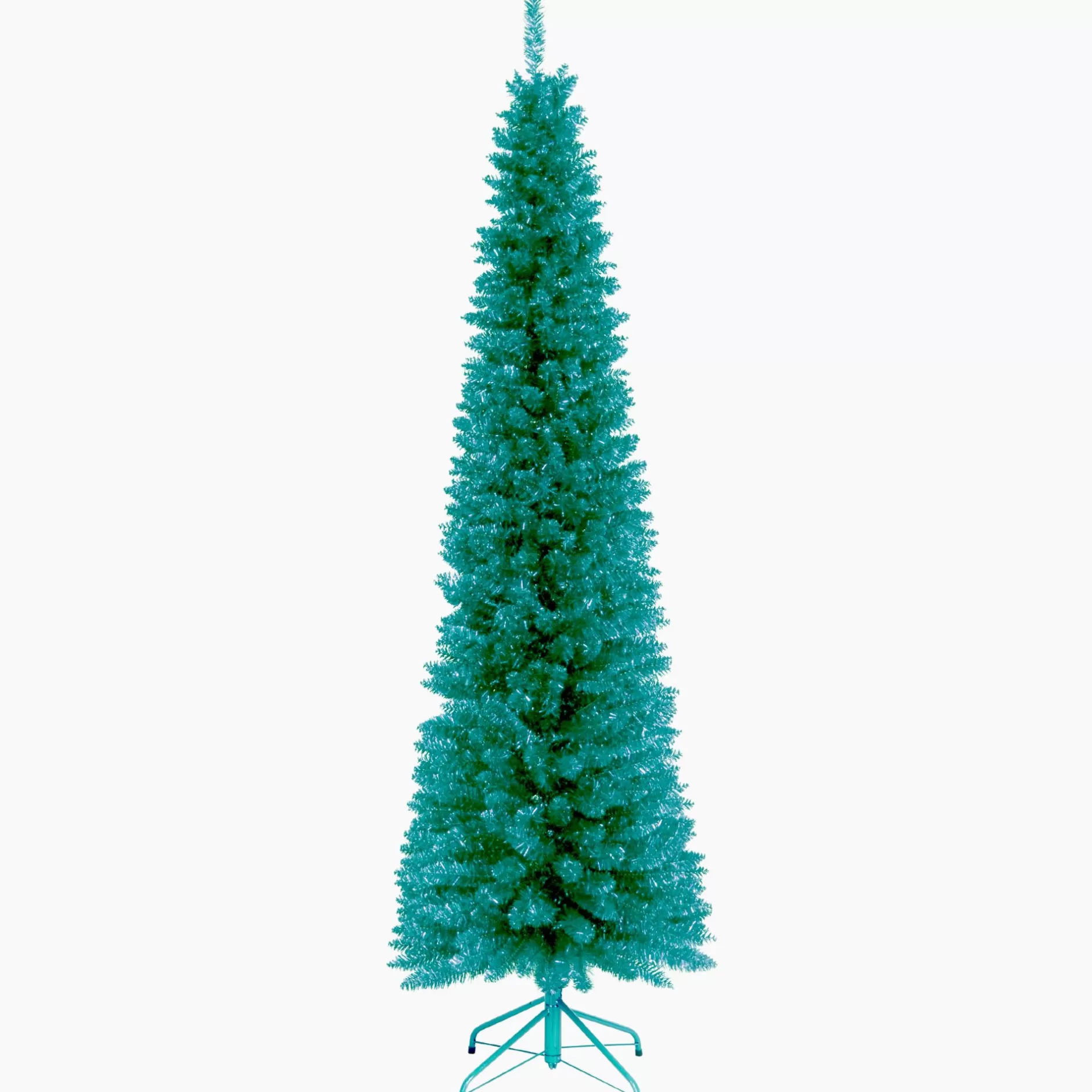 New 6' Turquoise Tinsel Artificial Christmas Tre, Unlit Colorful